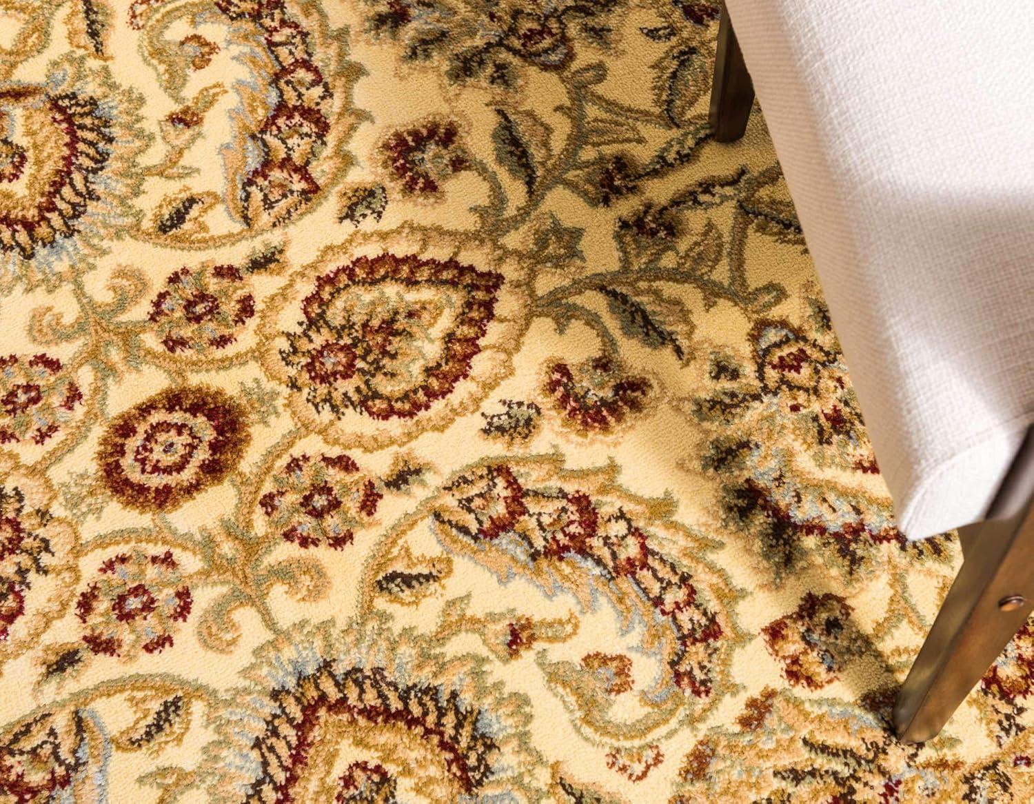 Unique Loom 6' 1 x 6' 1 Square Cream Voyage Asheville Area Rug