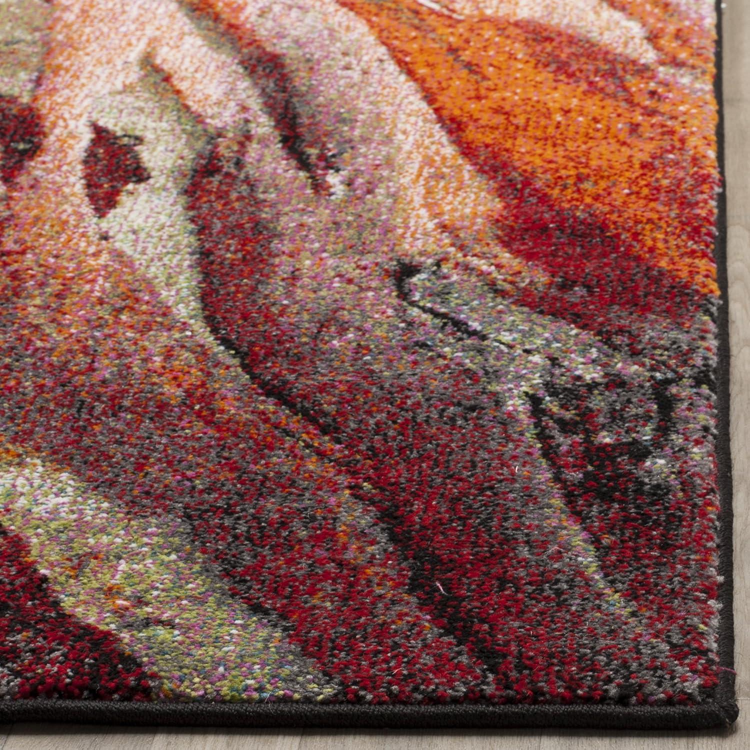 Glacier GLA126 Power Loomed Area Rug - Red/Multi - 9'x9' - Safavieh.