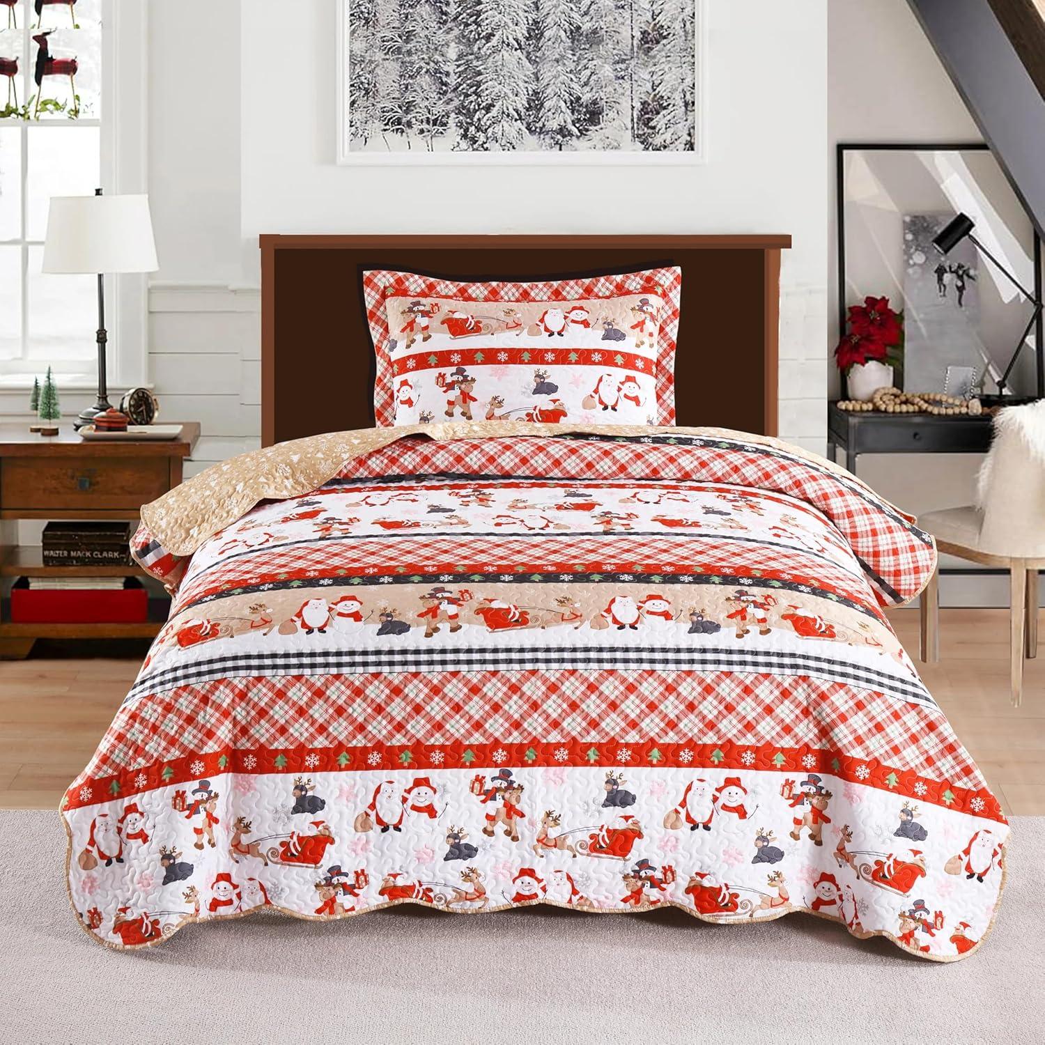 MarCielo Kids Christmas Quilt Bedspread Set BY210