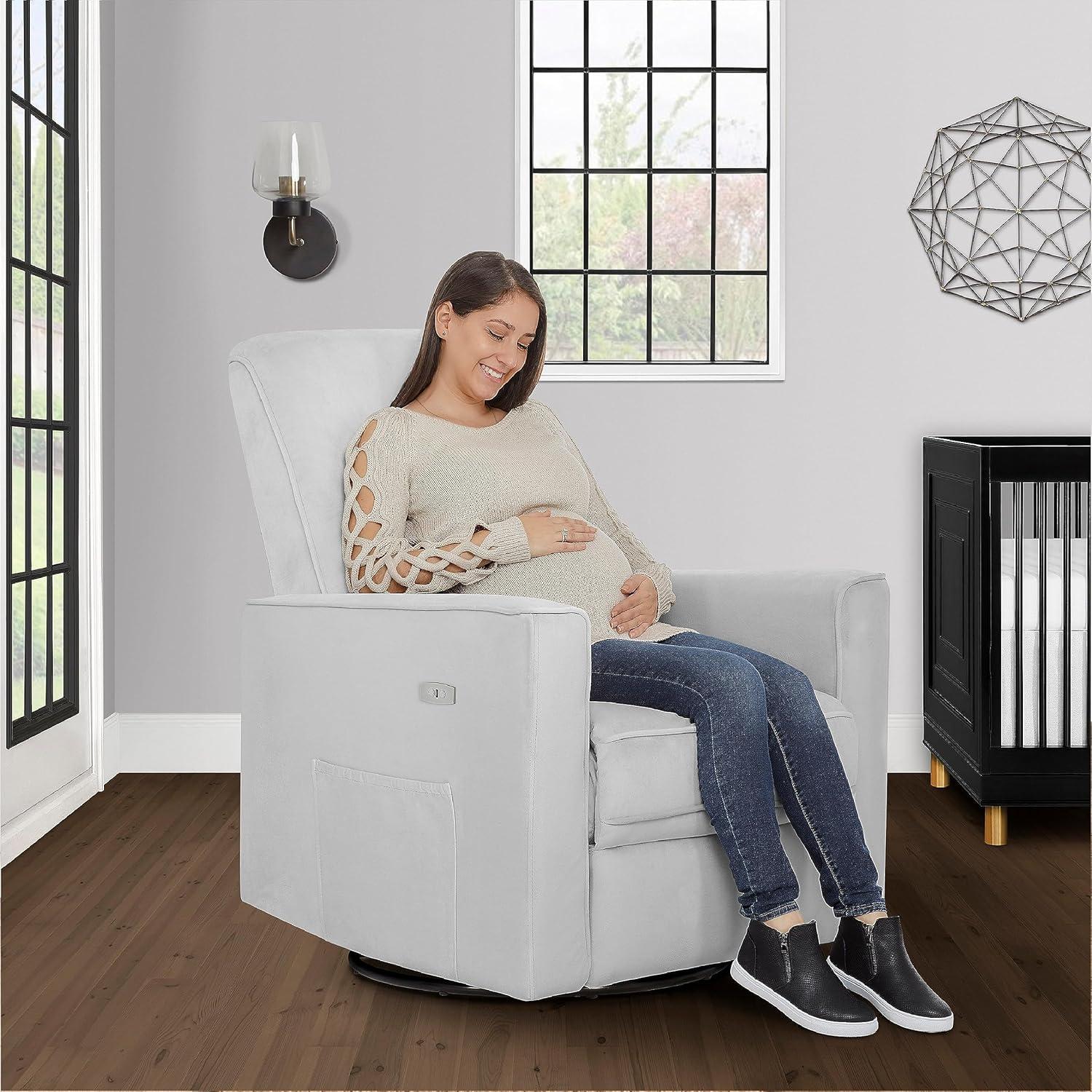 Evolur Upholstered Swivel Reclining Glider