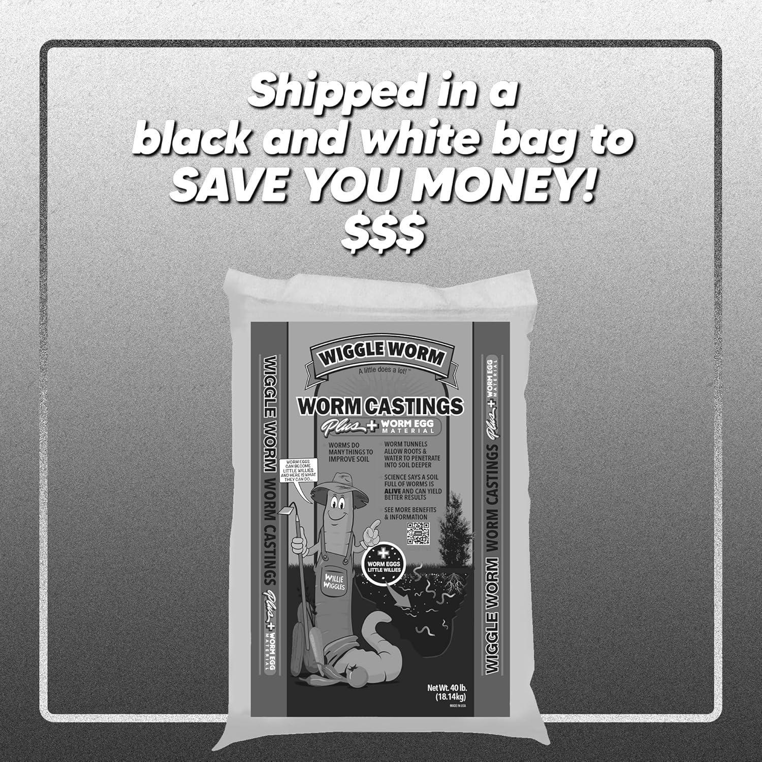 WIGGLE WORM Plus Worm Egg Material Soil Fertilizer For Gardening/Planting, 40 lb