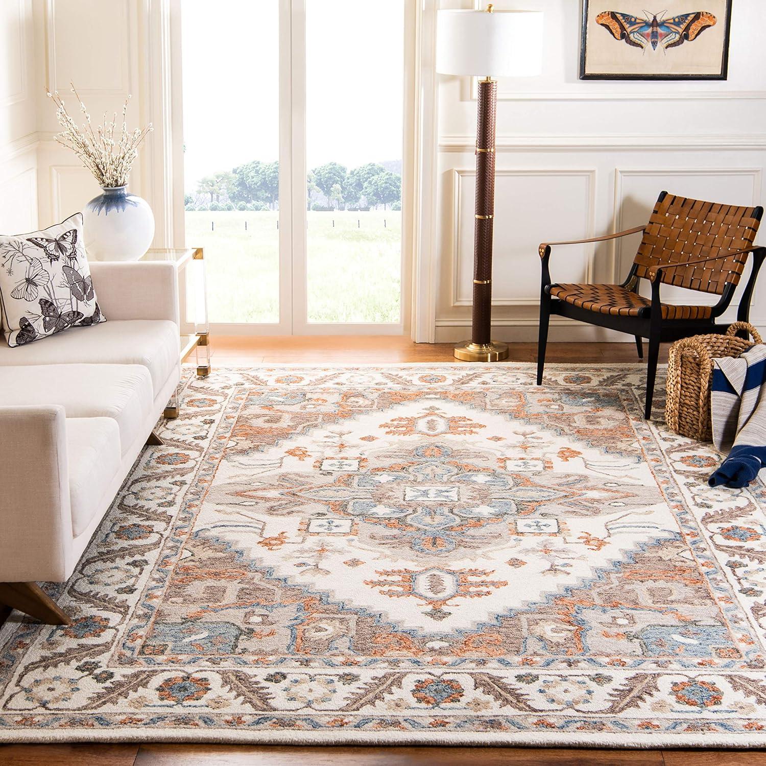 Micro-Loop MLP904 Hand Tufted Area Rug - Ivory/Rust - 8'x10' - Safavieh.