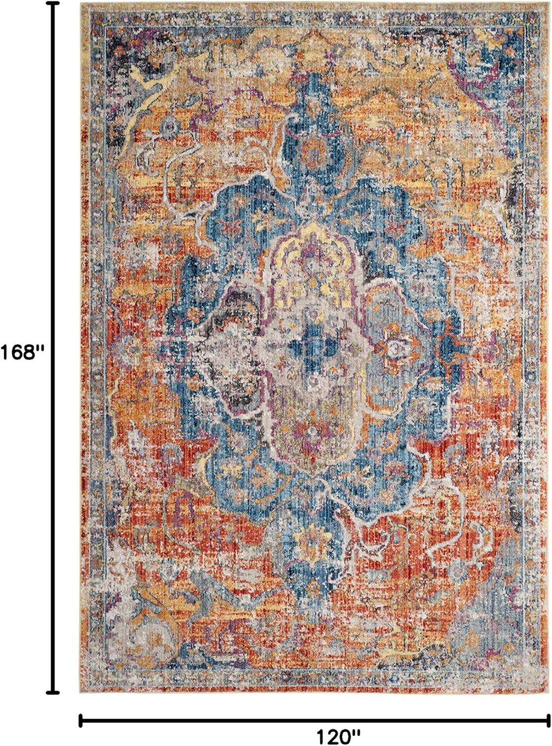 Bristol BTL350 Power Loomed Area Rug Blue / Orange 10' X 14' - Safavieh.
