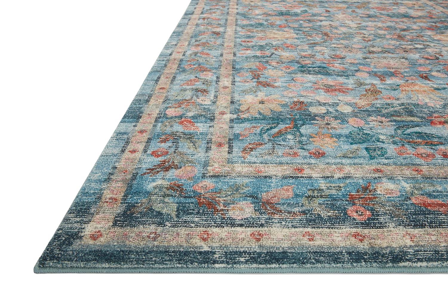 Rifle Paper Co. x Loloi Courtyard Blue Area Rug feat. CloudPile