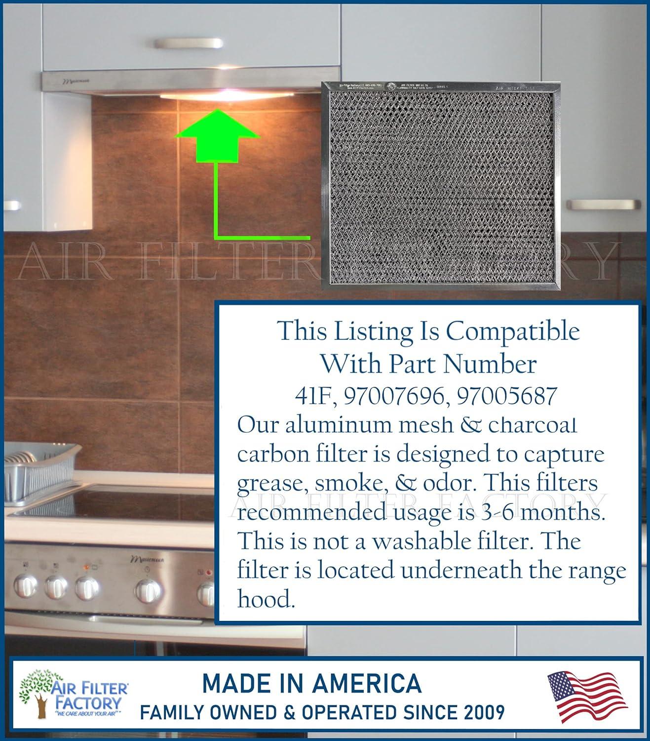 Air Filter Factory Aluminum Charcoal Carbon Combo Filter for Broan Nutone 41F, 97007696, 97005687