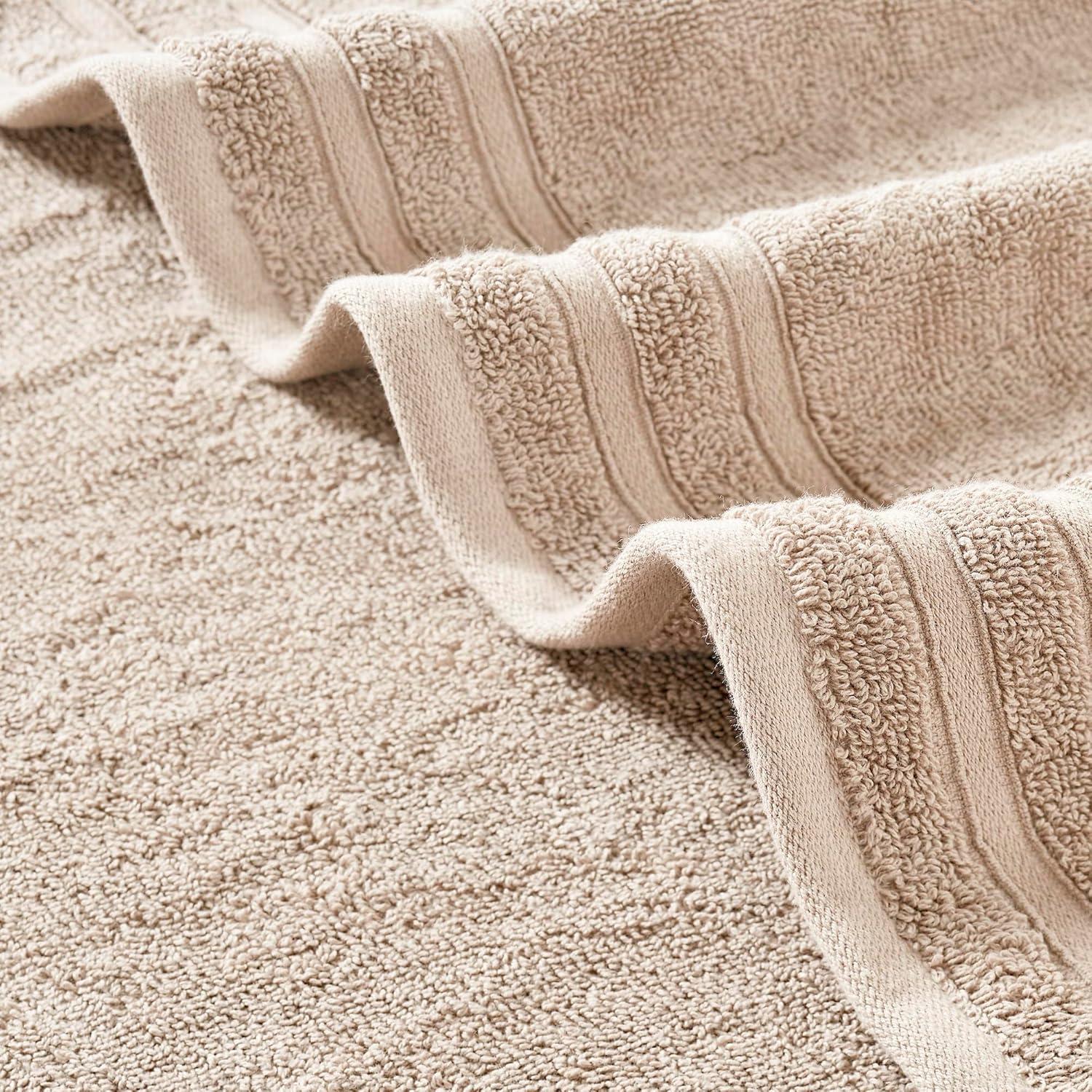 Modern Threads Modern Threads 6-Piece Damask Jacquard/Solid Ultra Soft 550GSM 100% Combed Cotton Towel Set with Embellished Borders