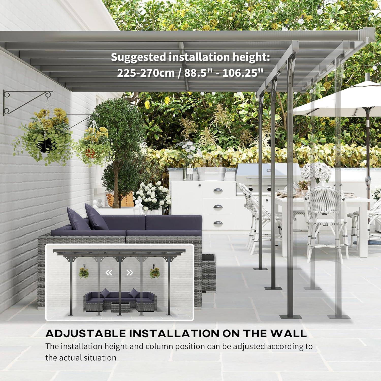Outsunny 14 Ft. W x 10 Ft. D Aluminum Pergola with Canopy