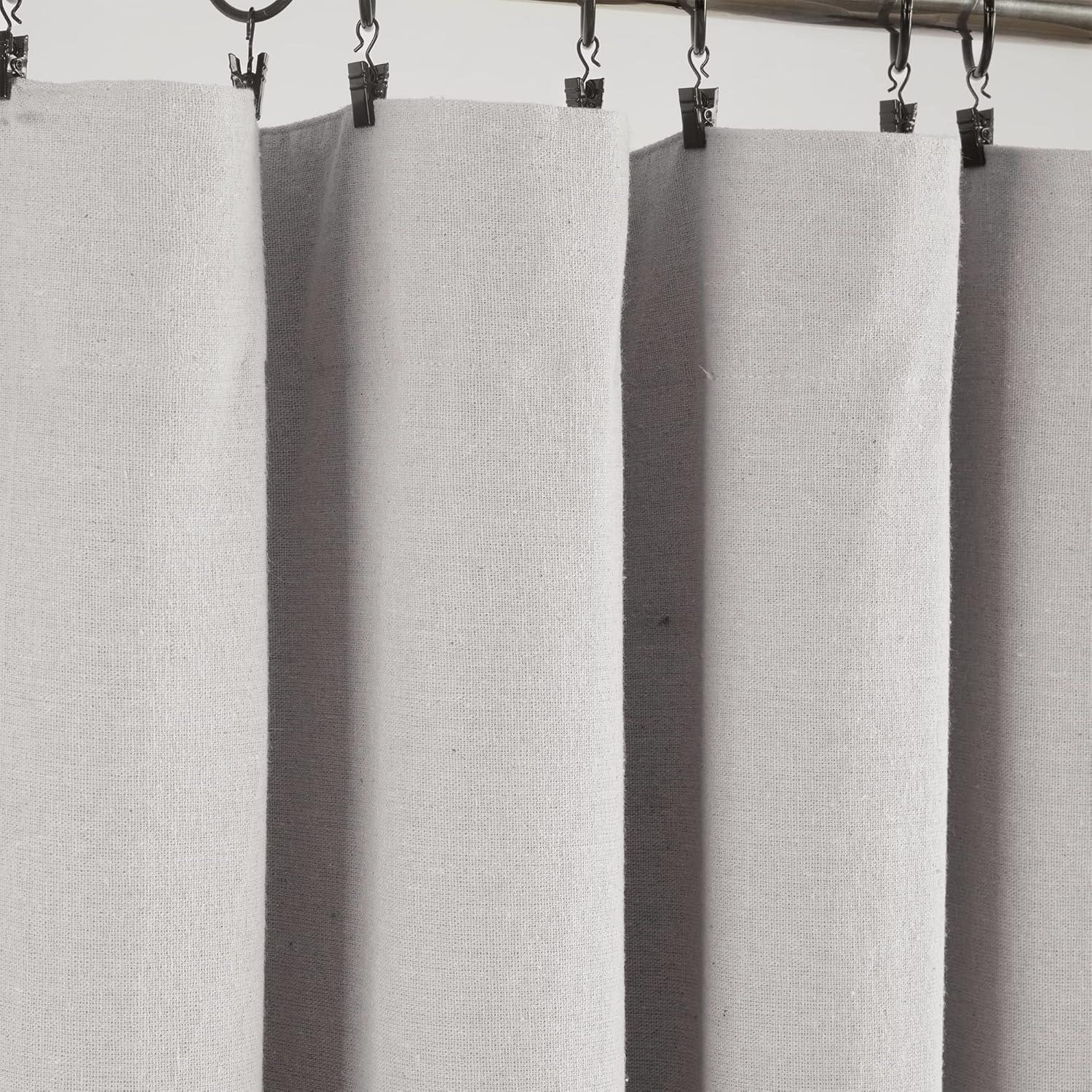 Lush Decor Linen Button Cotton Blend Blackout Curtain Single Panel
