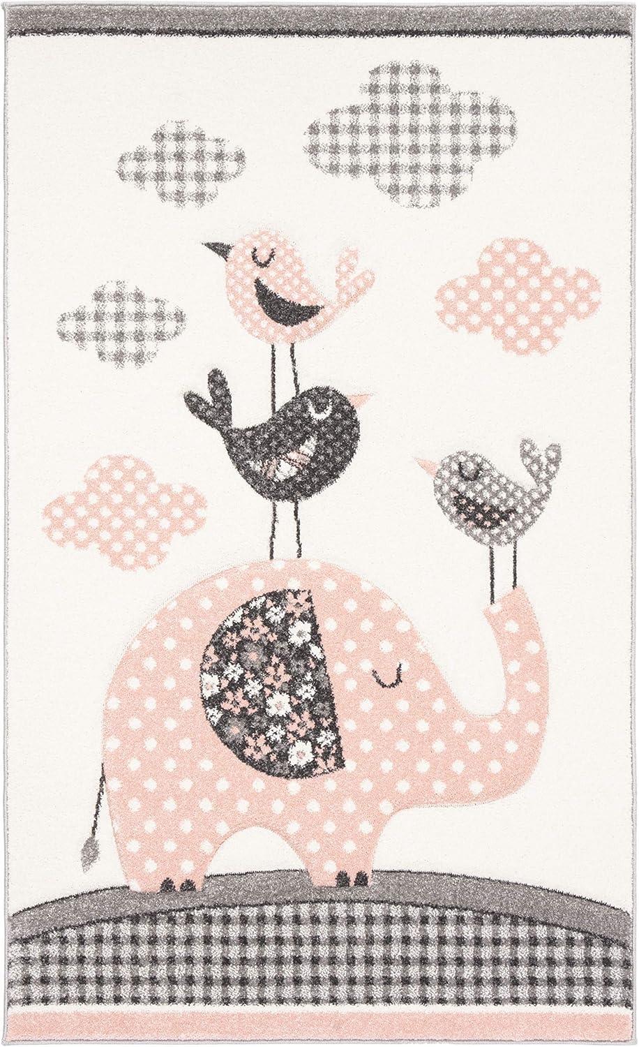 Carousel Kids CRK127 Power Loomed Area Rug - Pink/Ivory - 3'3"x5'3" - Safavieh.