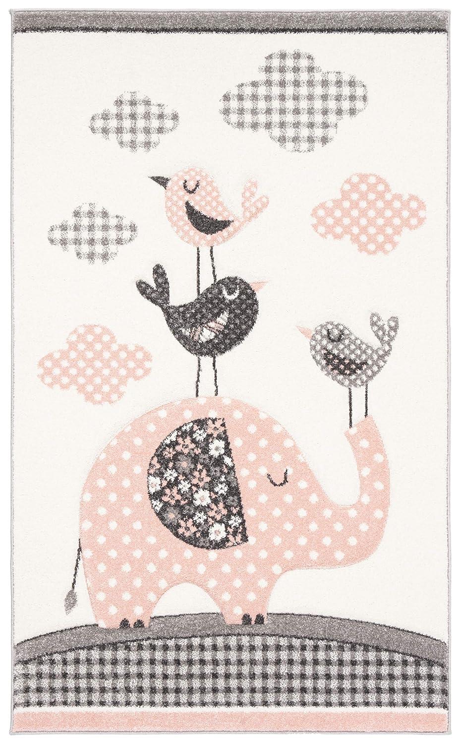 Carousel Kids CRK127 Power Loomed Area Rug - Pink/Ivory - 3'3"x5'3" - Safavieh.