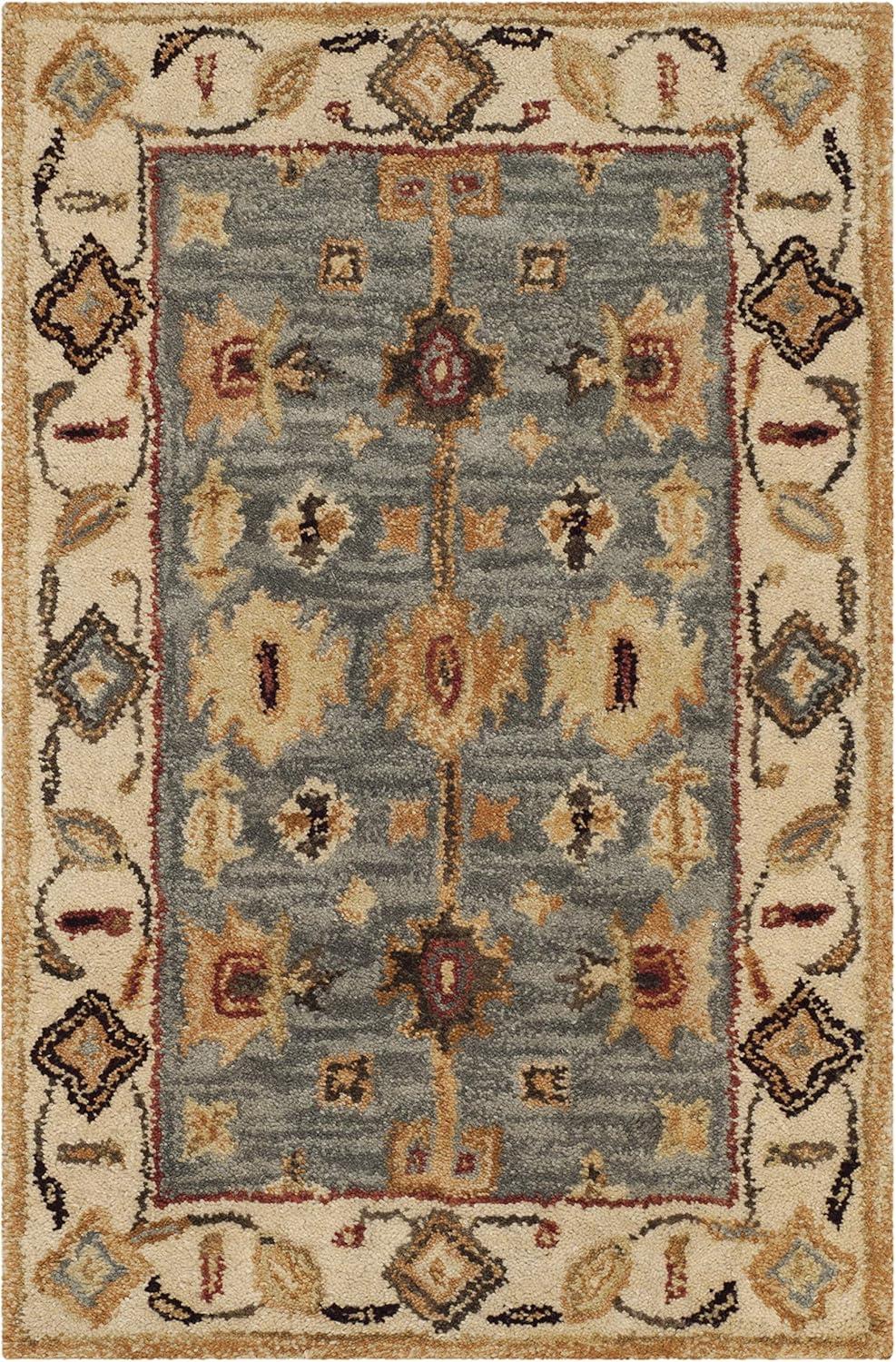 Antiquity AT847 Hand Tufted Area Rug - Blue/Ivory - 6'x9' - Safavieh.