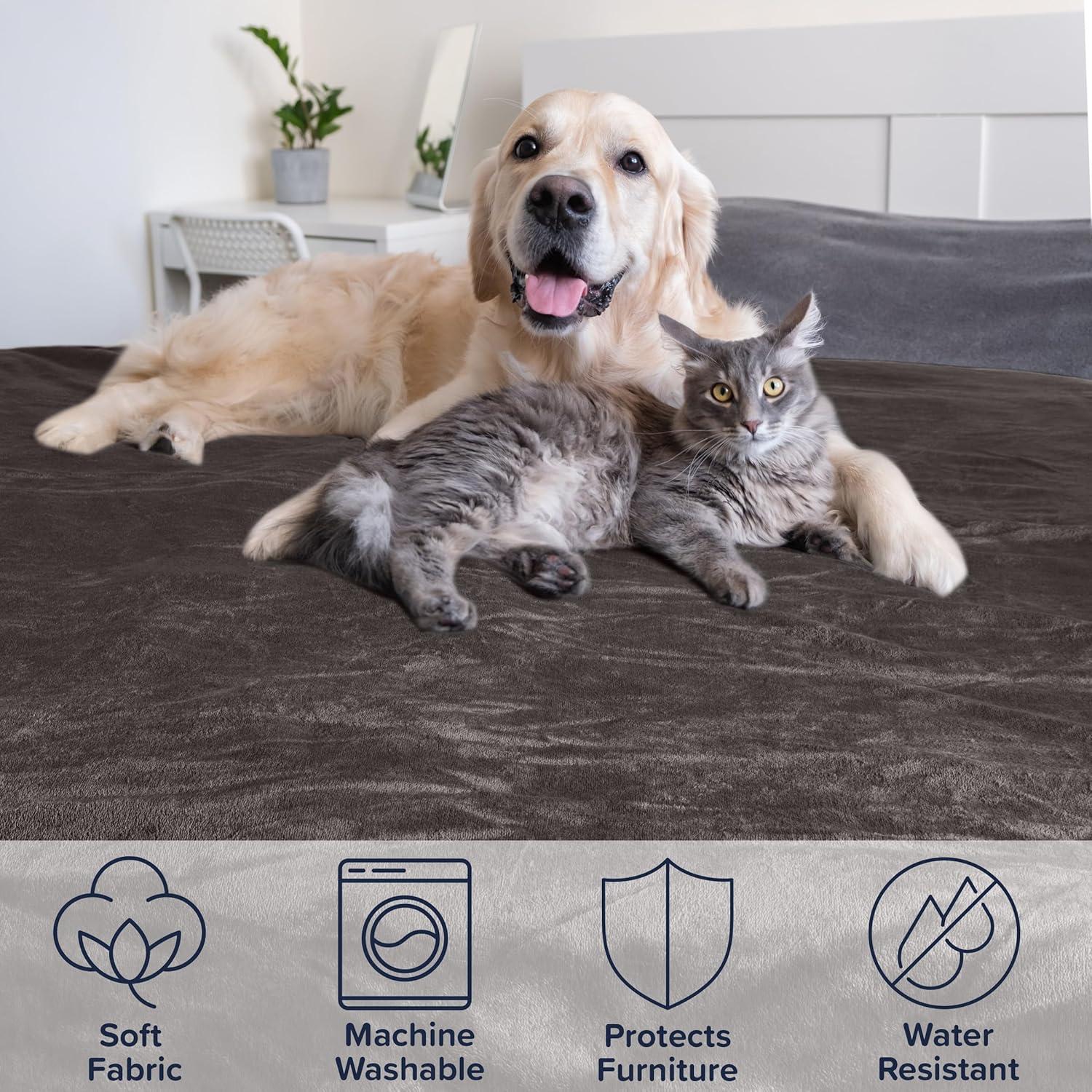 PETMAKER Water-Resistant Dog Blanket, Charcoal