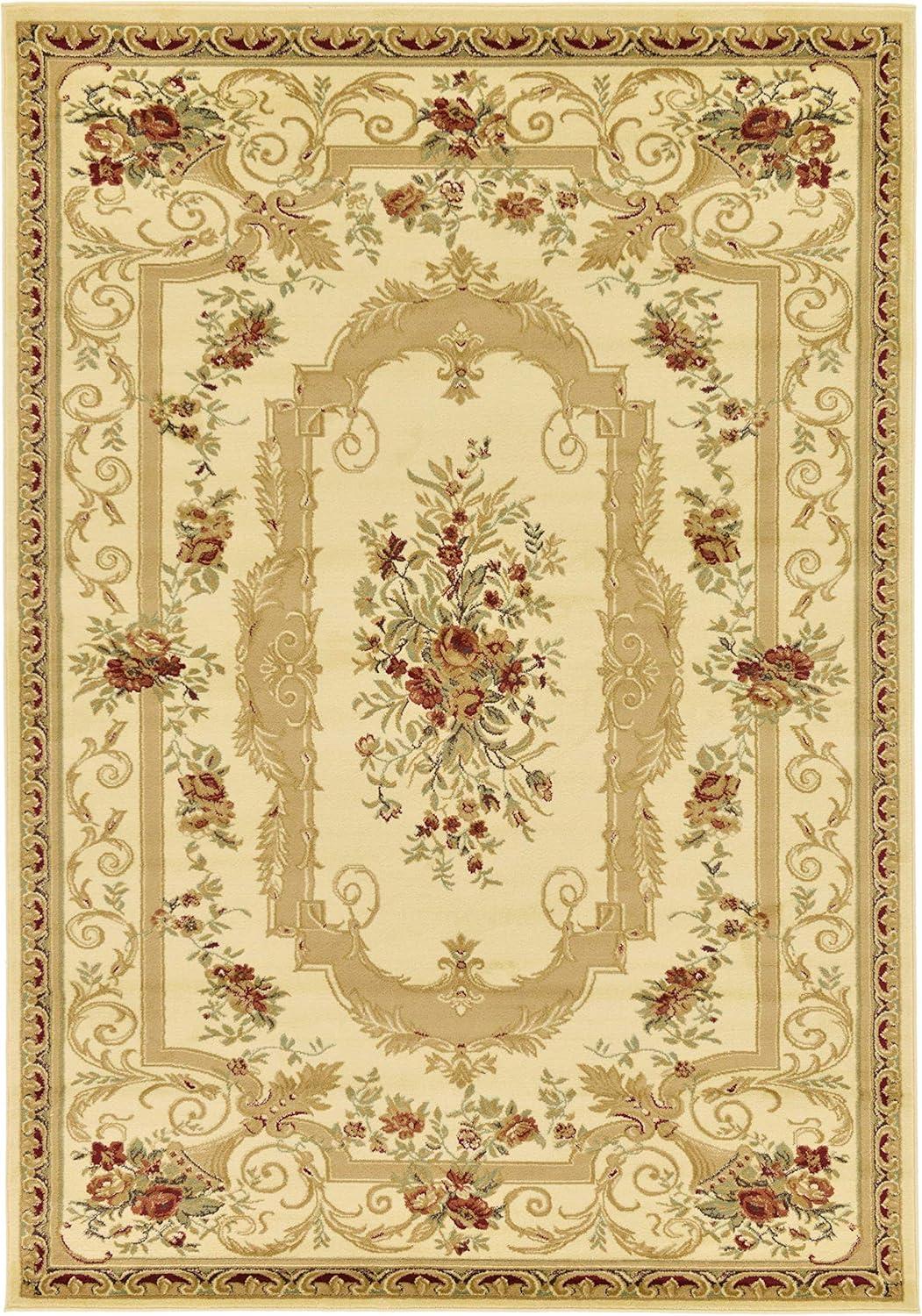 Unique Loom Versailles Collection Area Rug - Henry (7' 1" x 10' Rectangle Cream/Green)