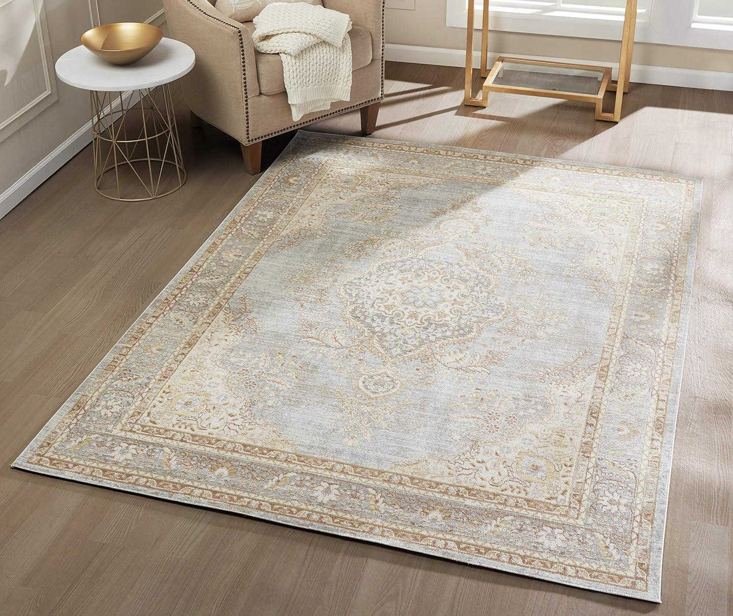 Isabella Charli Braided Blue Synthetic Rectangular Rug - 2' x 3'