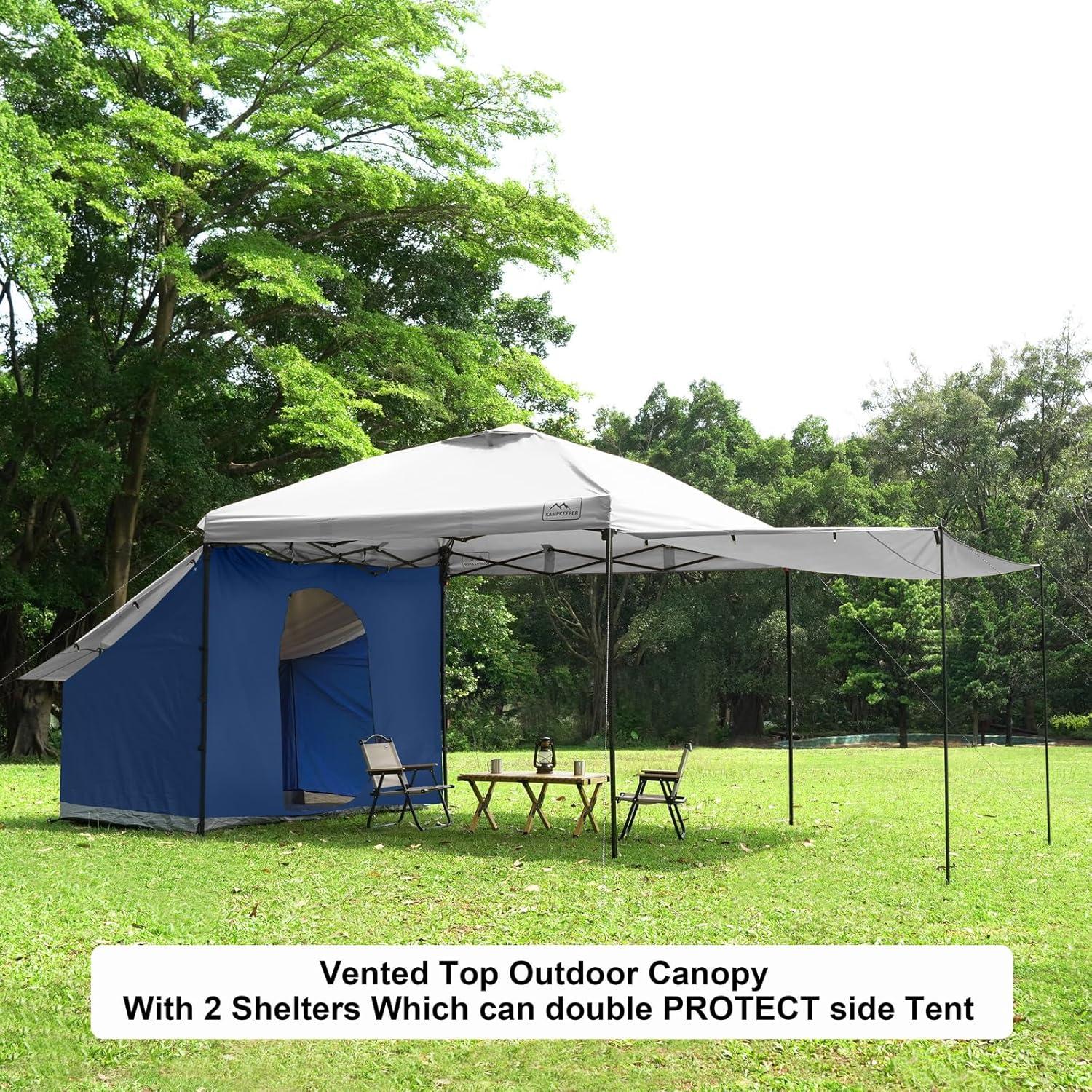 White Adjustable Height 10x10 Outdoor Canopy Tent with Sidewalls