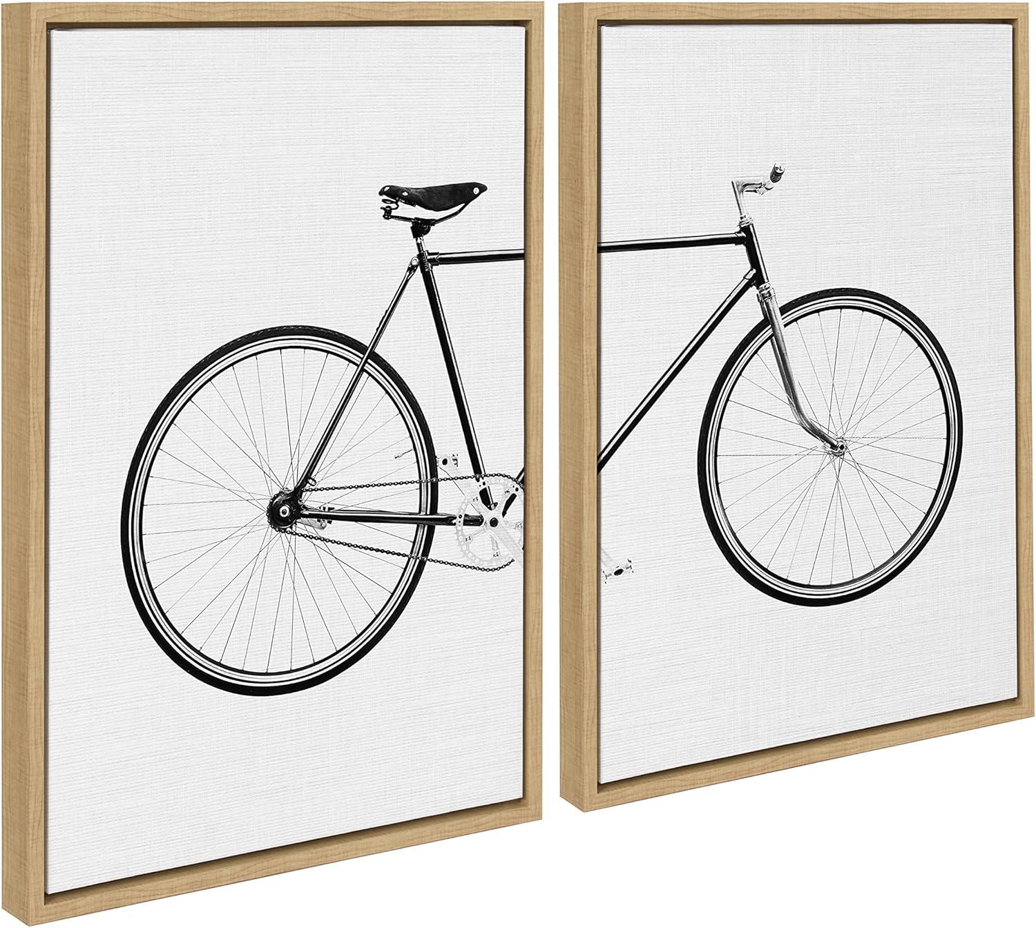 Kate and Laurel Sylvie Bicycle Framed Canvas by Simon Te of Tai Prints