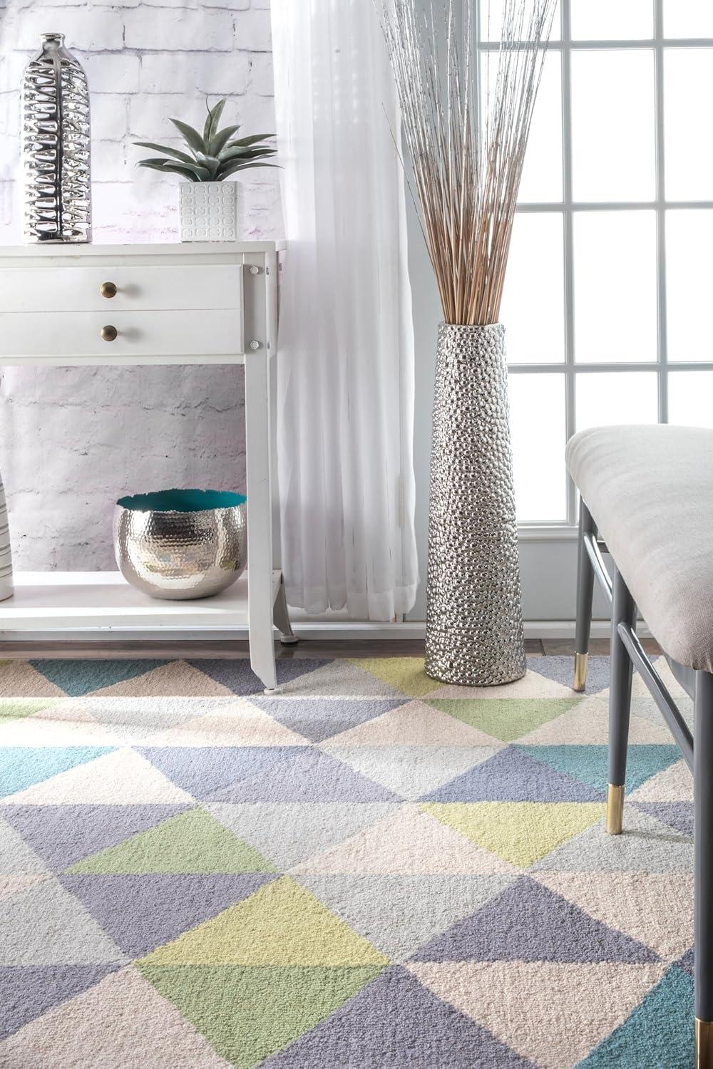 Bianca Triangles Area Rug Blue - nuLOOM