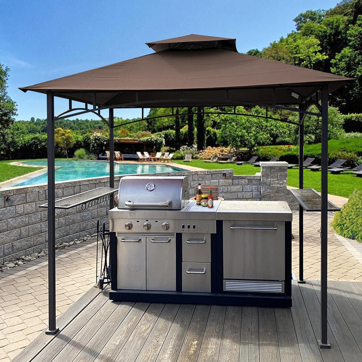 Brown Polyester Replacement Canopy for Grill Gazebo