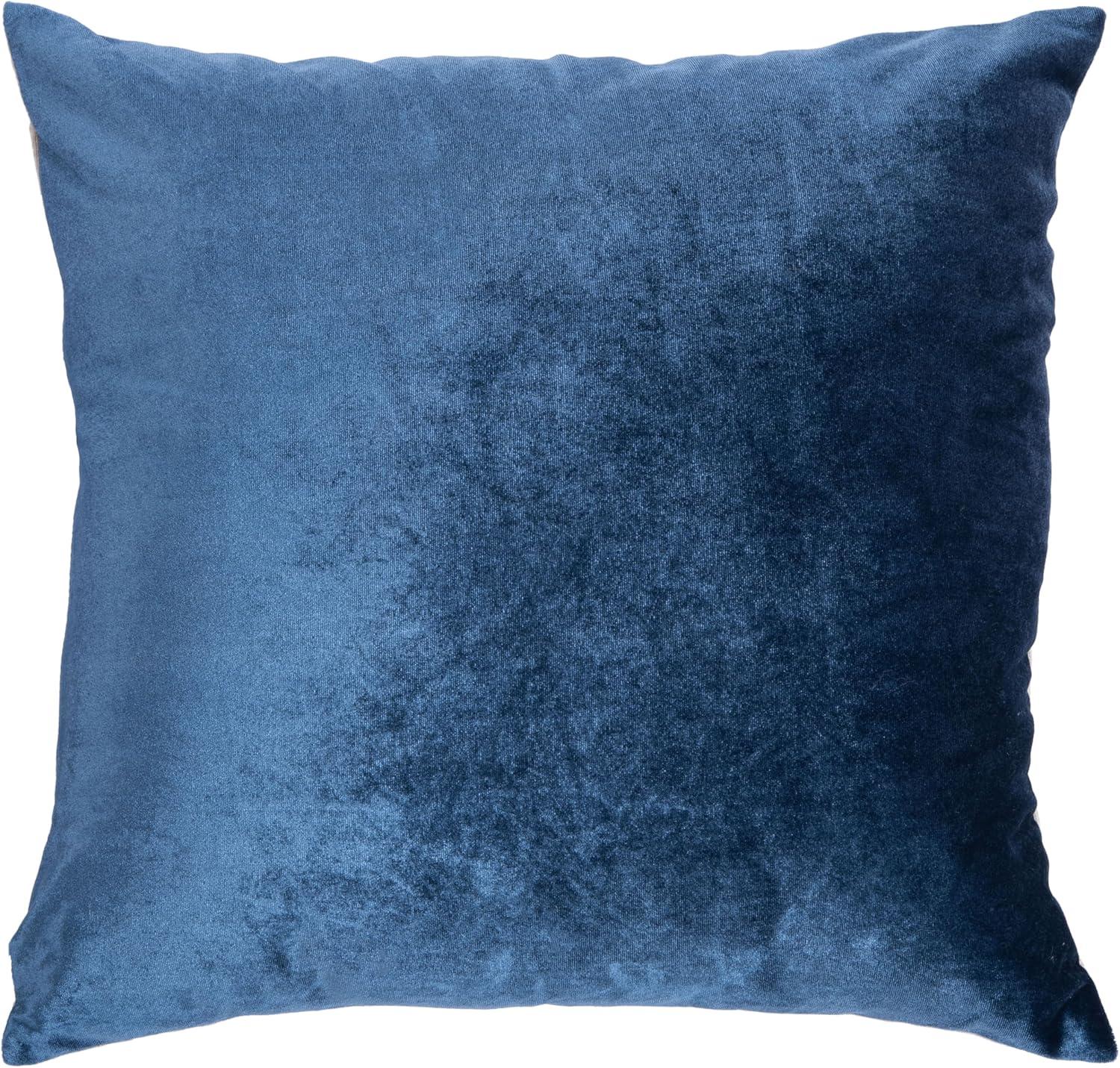 SAFAVIEH Kelsa 18" x 18" Metallic Plush Pillow, Blue