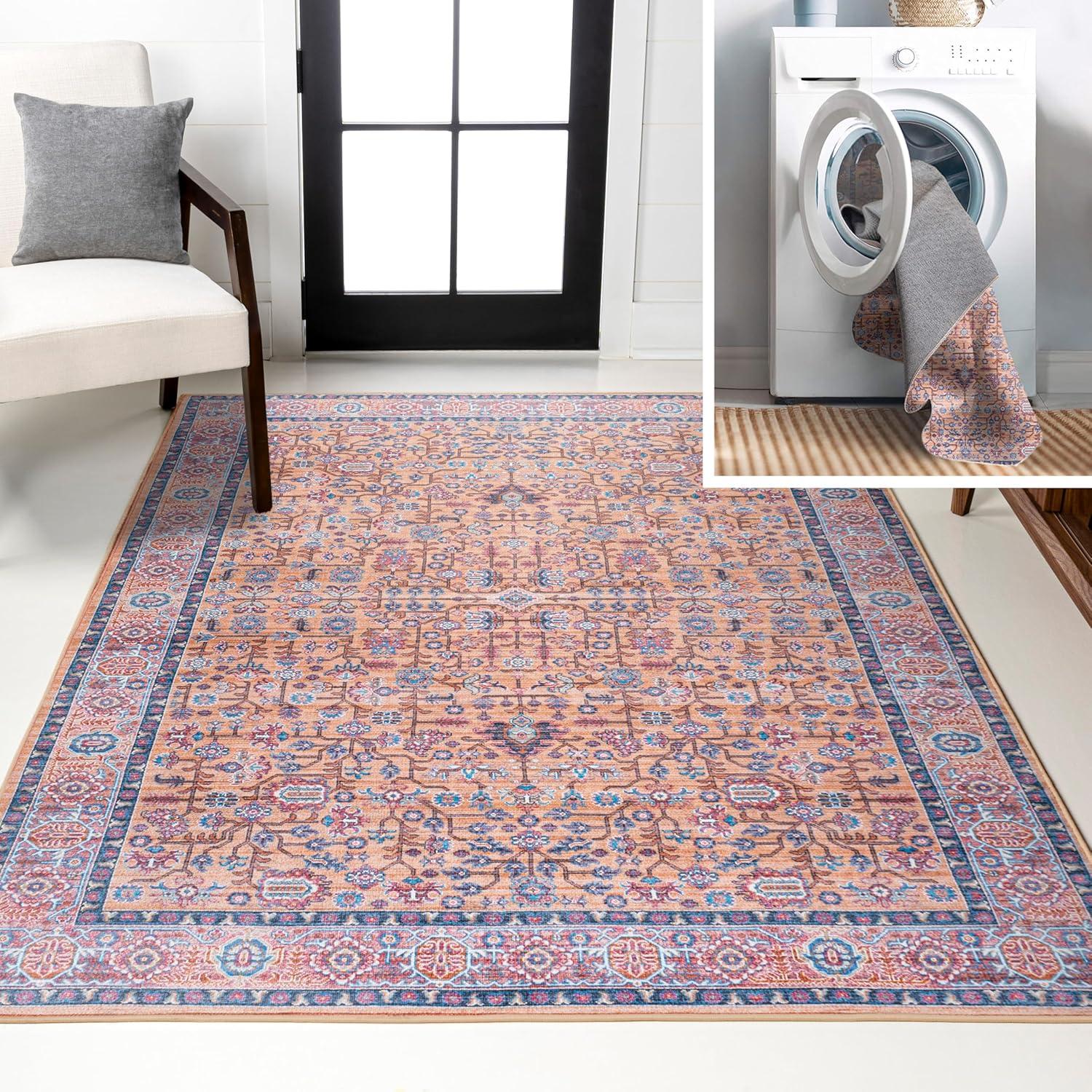 3' x 5' Kemer All-Over Persian Machine Washable Indoor/Outdoor Area Rug, Multi - JONATHAN Y