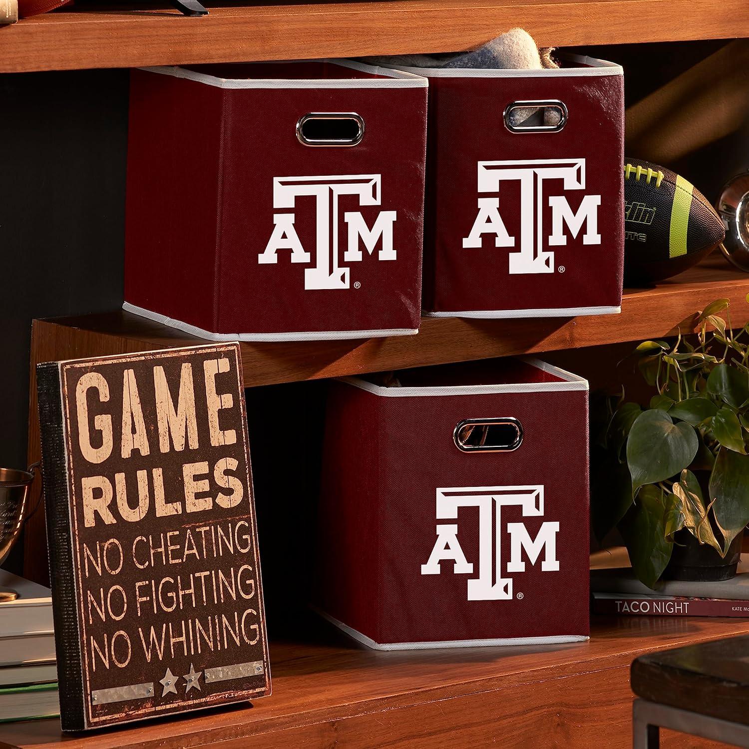 West Virginia University Navy Blue Cotton Fabric Storage Cube