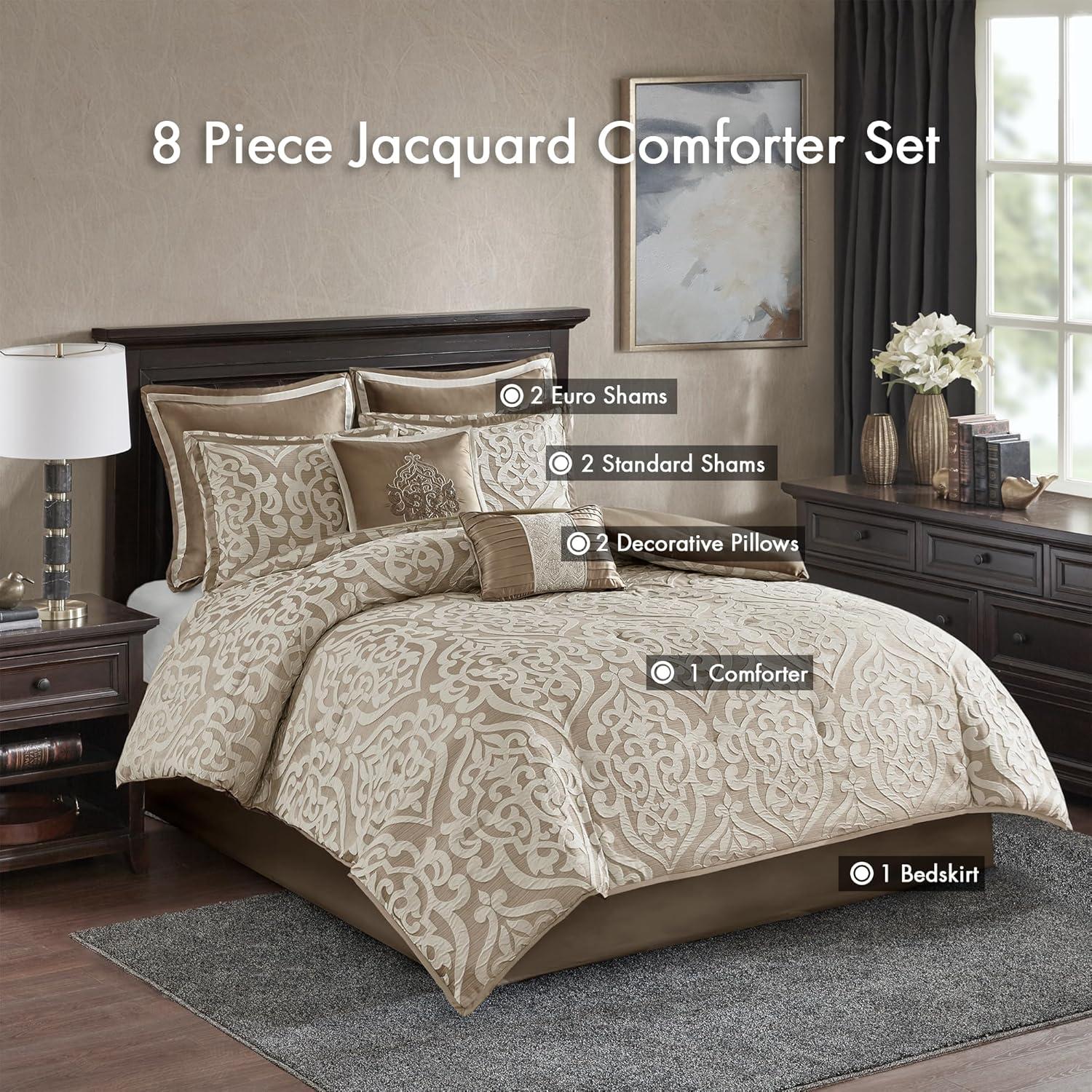 Madison Park Odette Jacquard 8 Piece Comforter Set