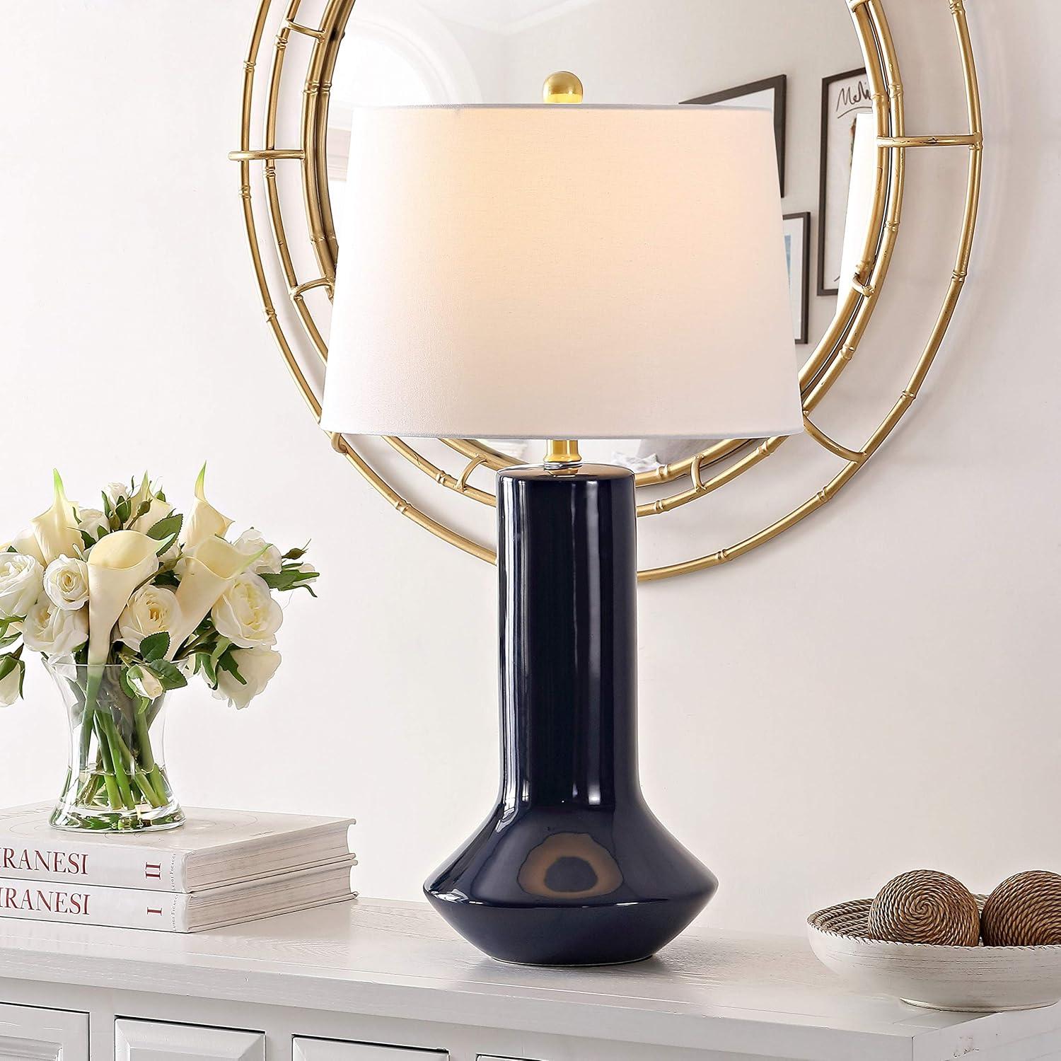 Wells Ceramic Table Lamp - Navy Blue - Safavieh.