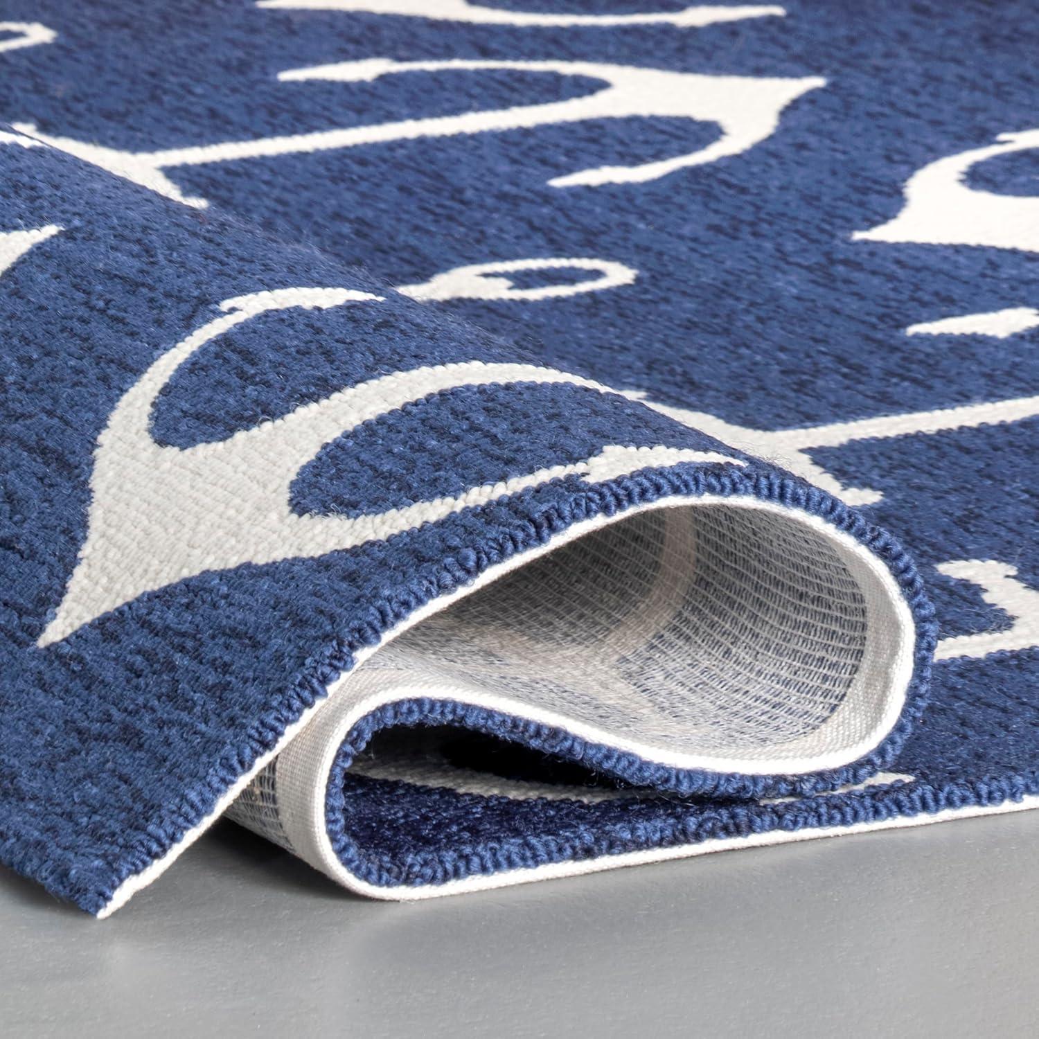 nuLOOM Hand Hooked Despina Indoor/ Outdoor, Navy, 2' x 3' Area Rug