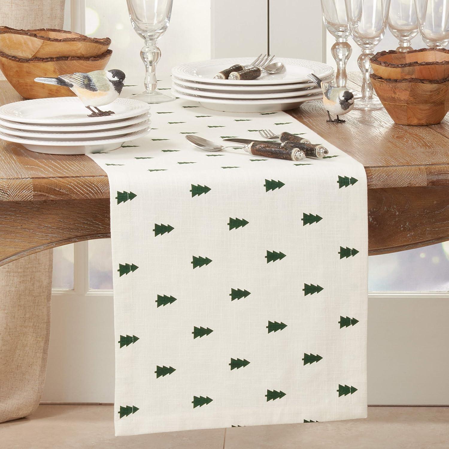 Saro Lifestyle Christmas Tree Table Runner