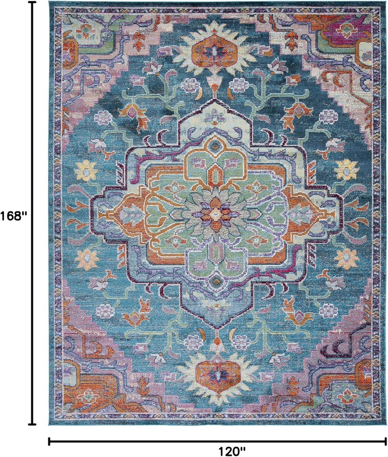 Crystal CRS501 Loomed Indoor Area Rug - Teal/Rose - 10'x14' - Safavieh