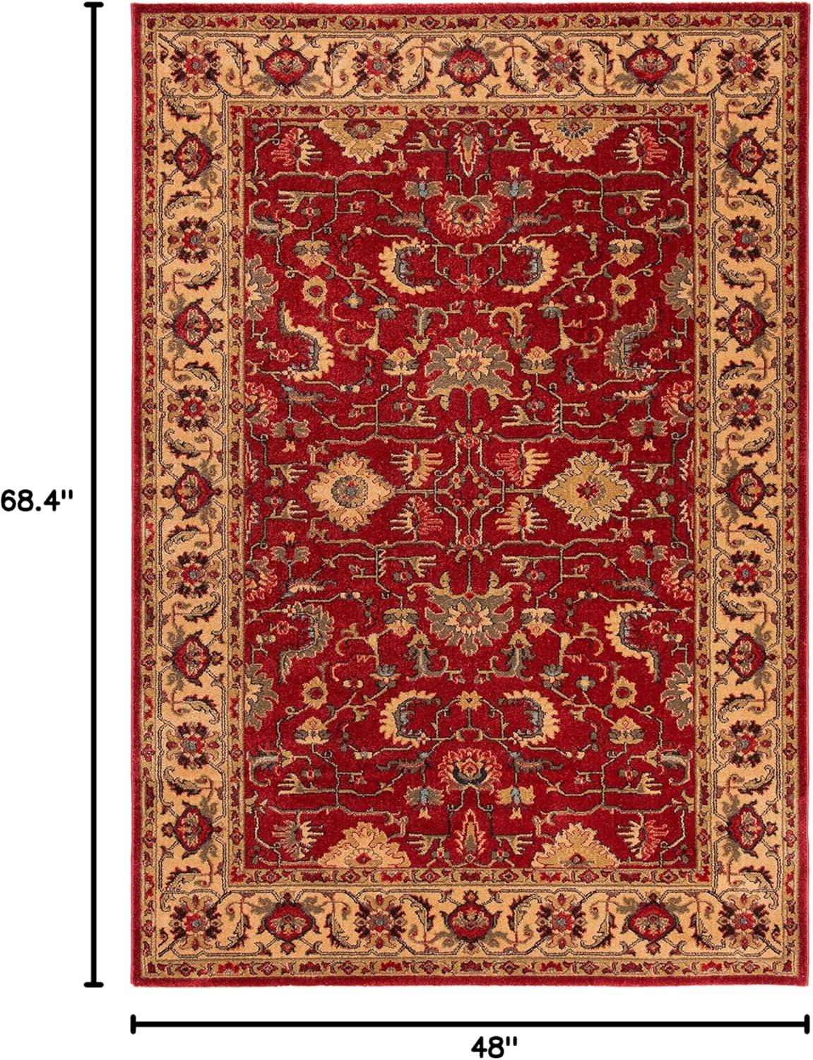 Mahal MAH693 Power Loomed Indoor Area Rug - Red/Beige - 4'x5'7" - Safavieh