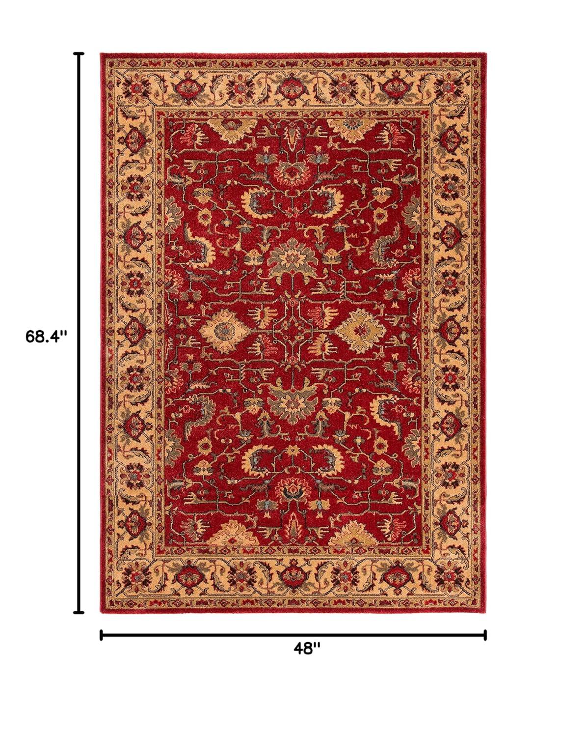 Mahal MAH693 Power Loomed Indoor Area Rug - Red/Beige - 4'x5'7" - Safavieh