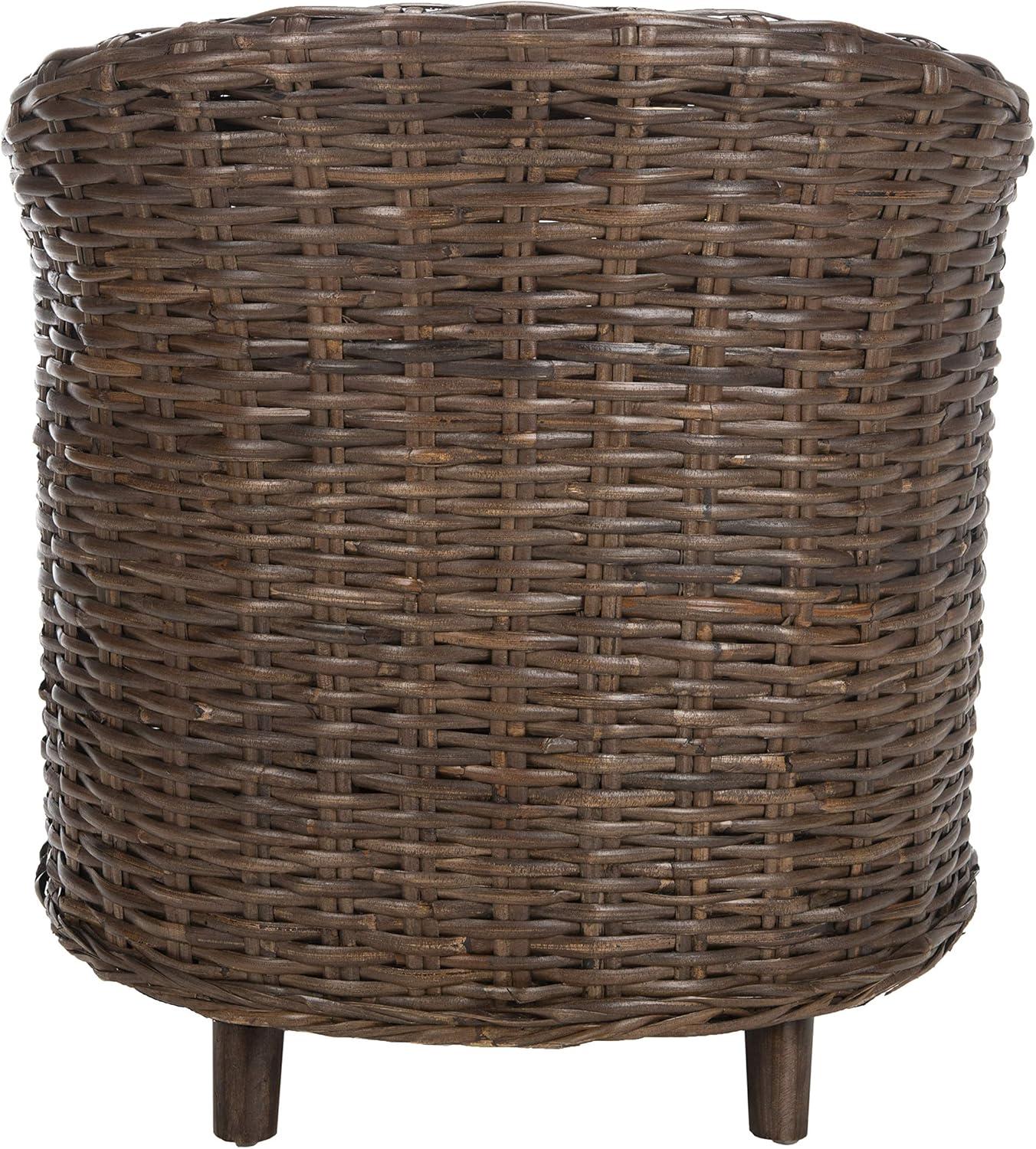 Omni Barrel Chair - FOX6501 - White/Brown - Safavieh