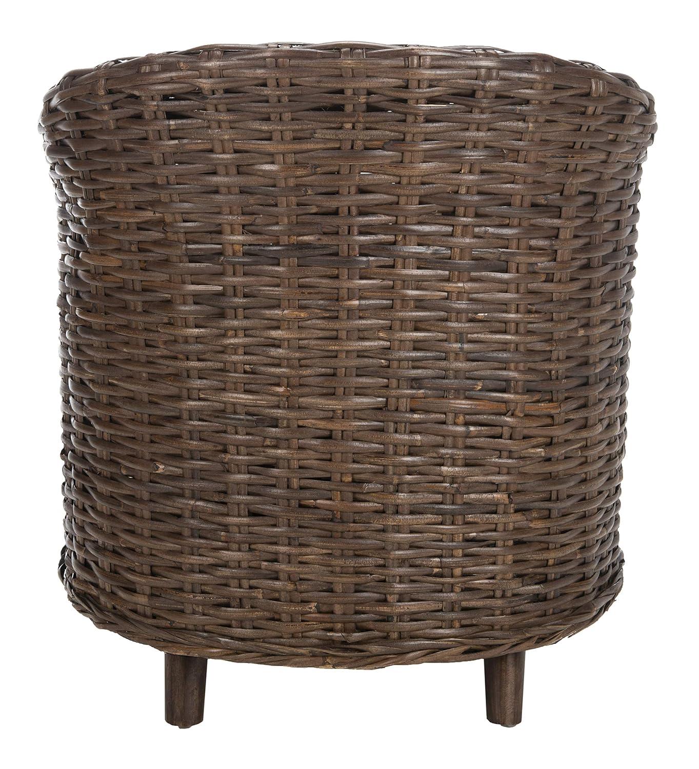 Omni Barrel Chair - FOX6501 - White/Brown - Safavieh