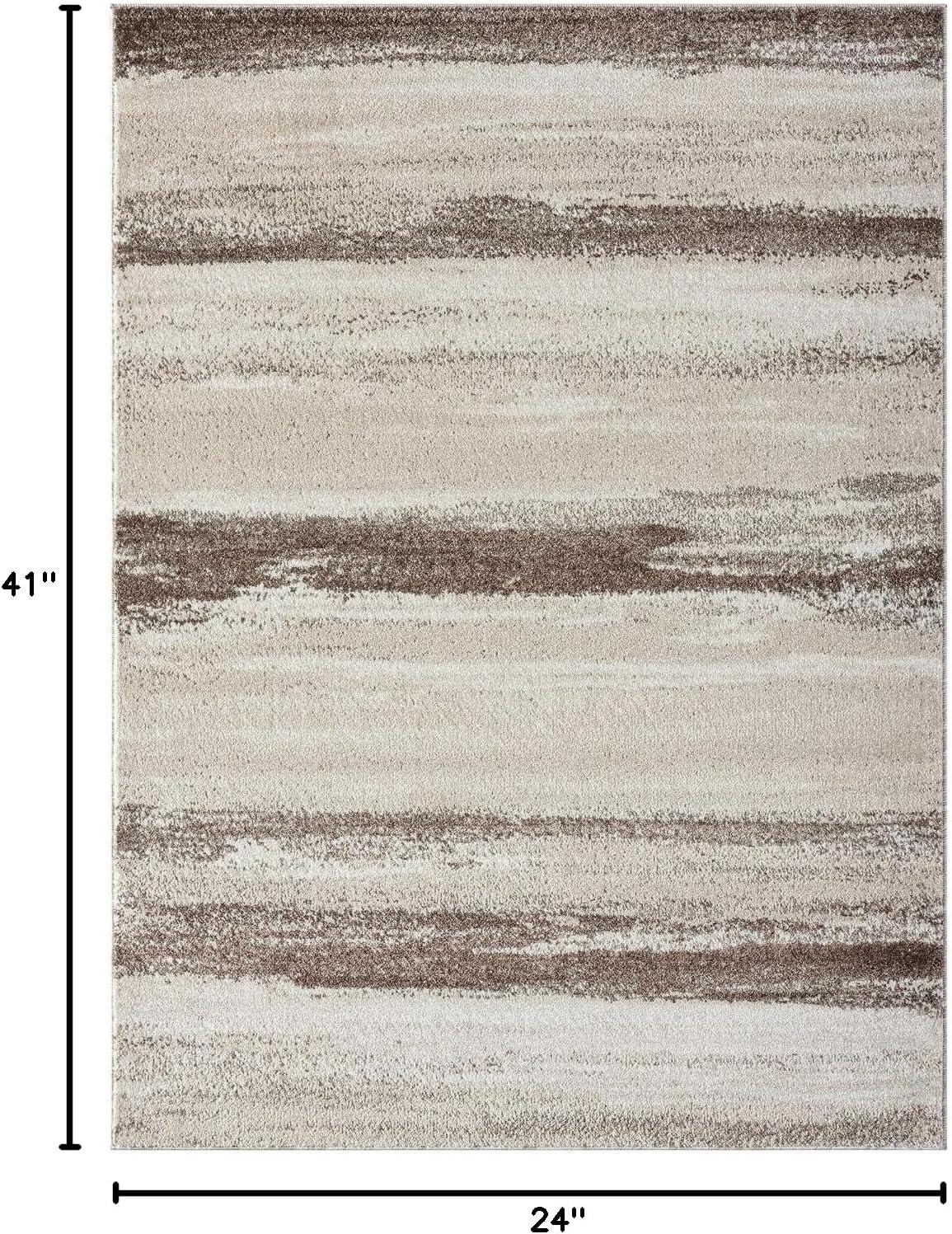 Abstract Blue/Beige/Gray Area Rug