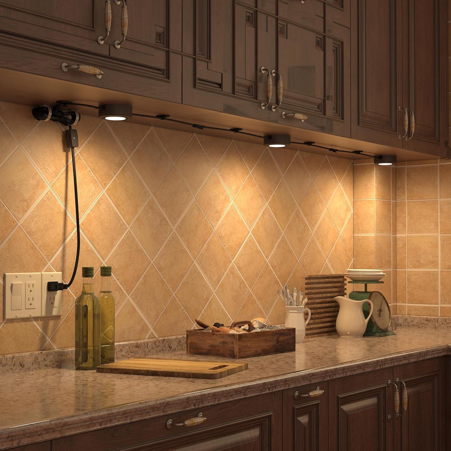 Inlight IN-0107-3-BZ-40 Inlight 2.75" Wide LED Puck Lights Kit, 4000K, Swivel and Wired , Dimmable, 3 Packs