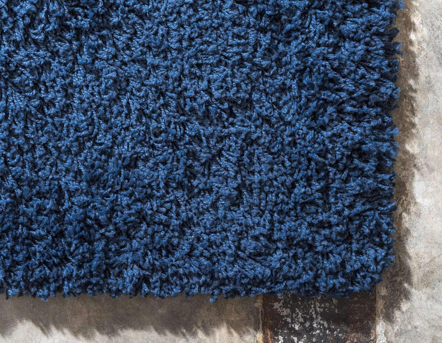 Unique Loom 8' 0 x 10' 0 Solid Shag Sapphire Blue Area Rug