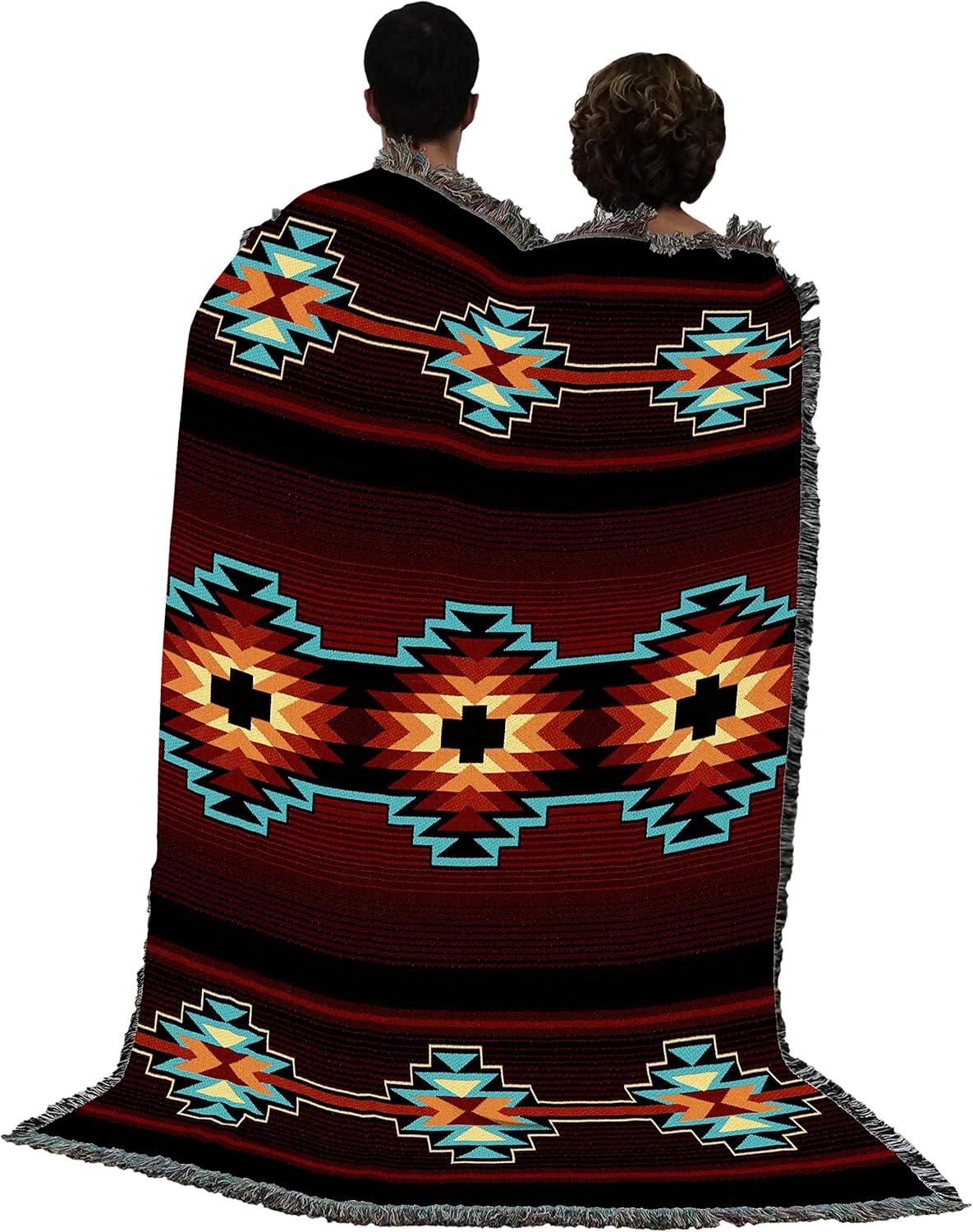 Southwest Native American Inspired Cotton Tapestry Throw Blanket