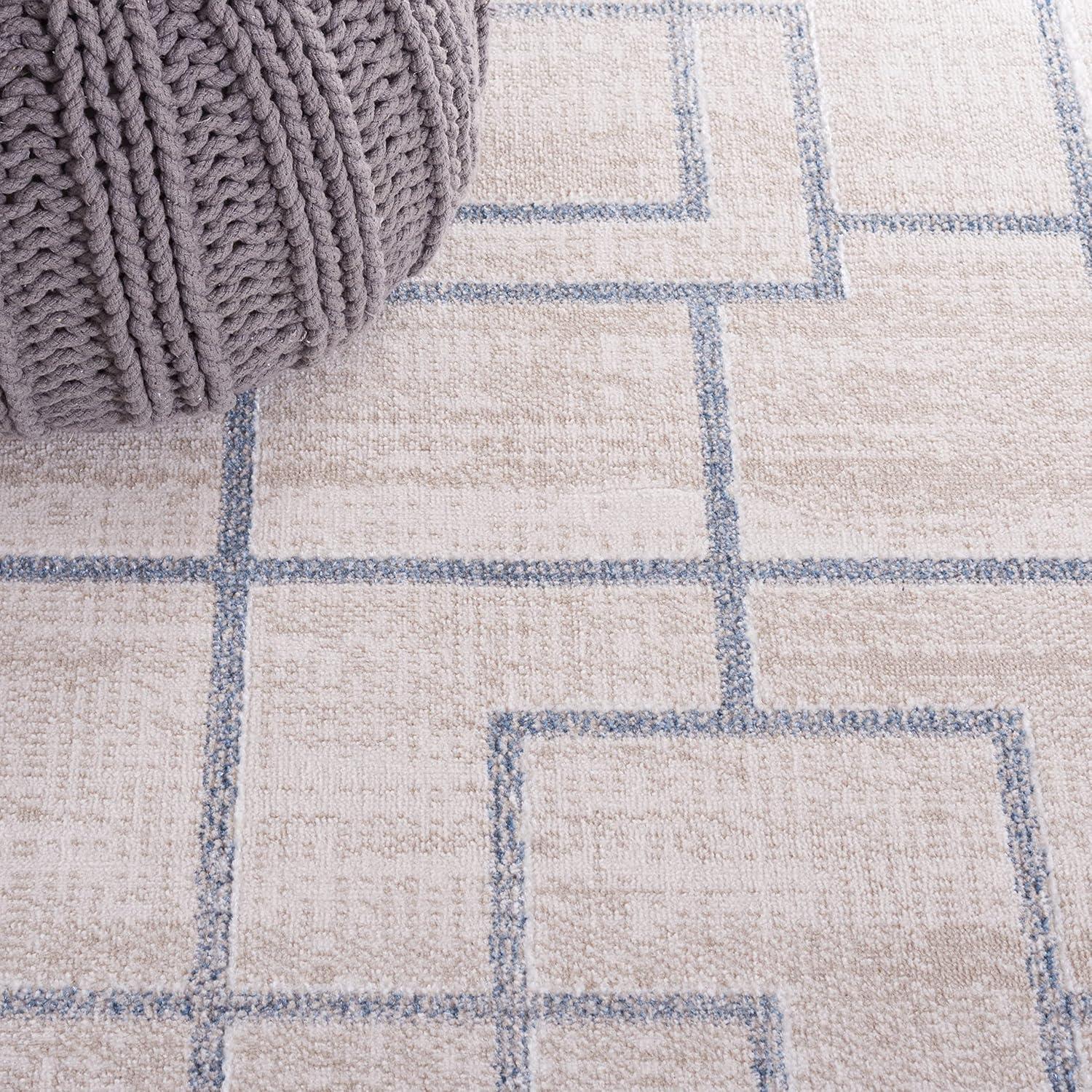 Blair Washable BLR238 Power Loomed Machine Washable Area Rug - Beige/Grey - 6'7"x6'7" - Safavieh.