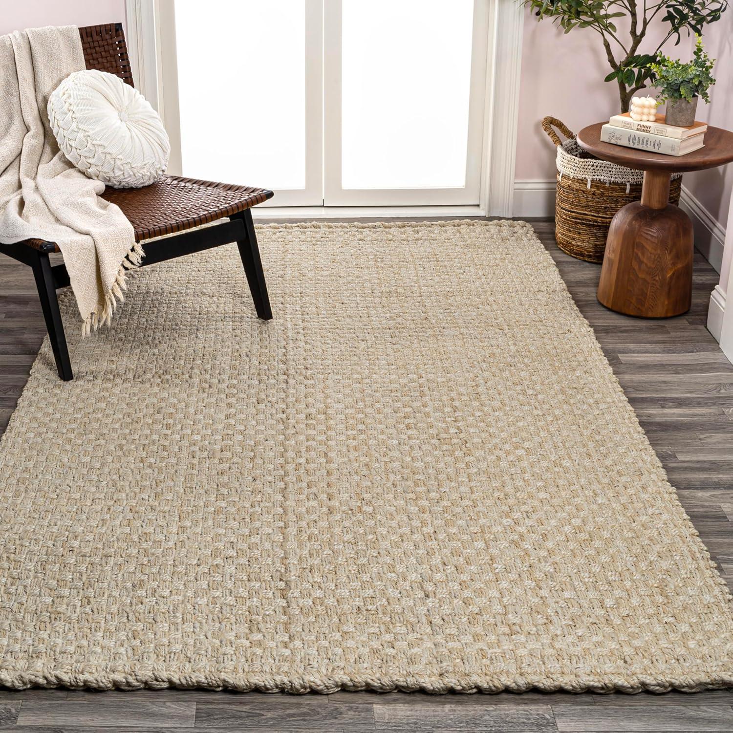 JONATHAN Y Estera Hand Woven Boucle Chunky Jute Ivory 3 ft. x 5 ft. Area Rug