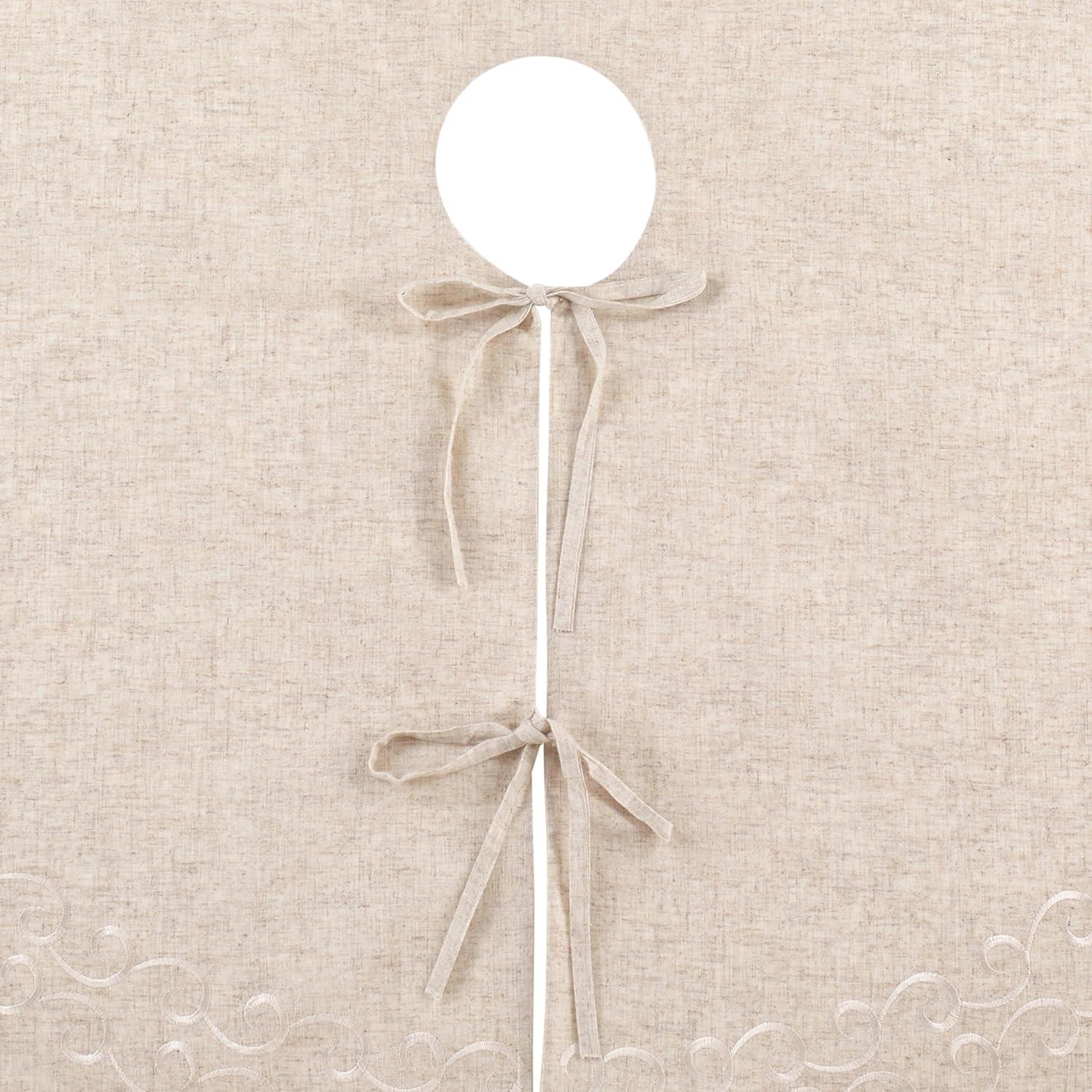 Saro Lifestyle Saro Lifestyle Embroidered Christmas Tree Skirt, Natural, 56"