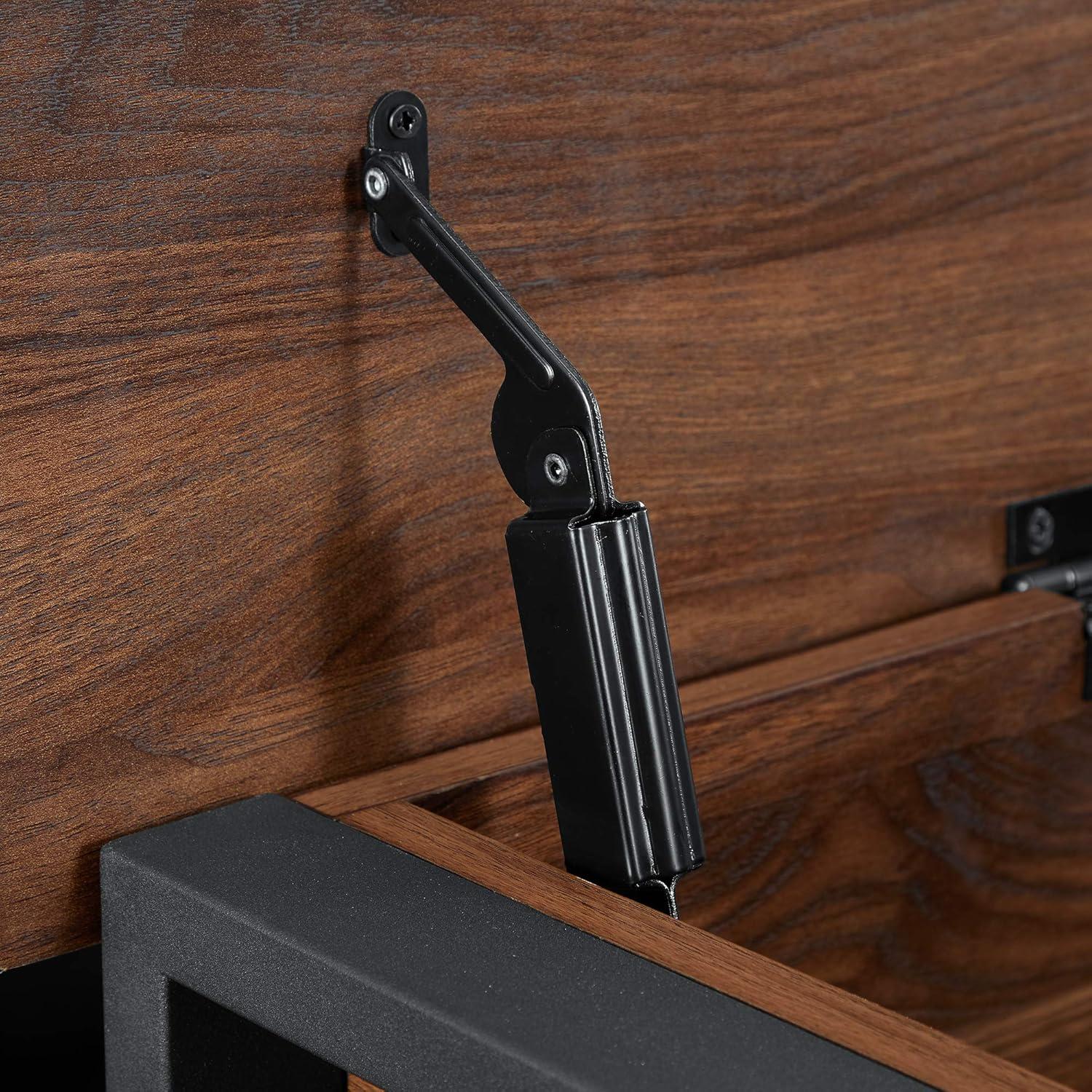 Walker Edison Park City 48" Engineered Wood Storage Bench in Dark Walnut