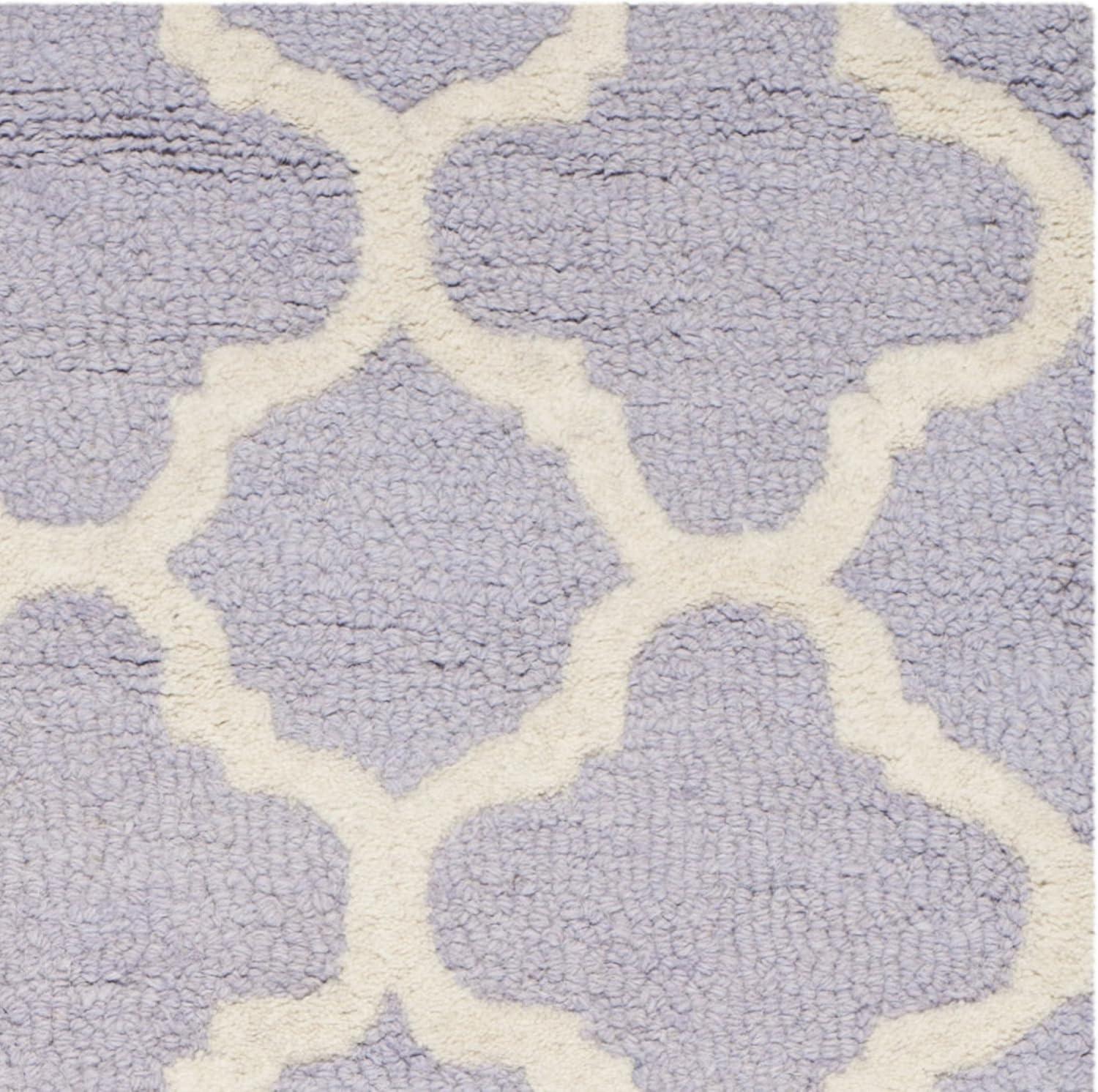 Hand-Tufted Elegance Wool Area Rug in Lavender & Ivory, 3' x 5'