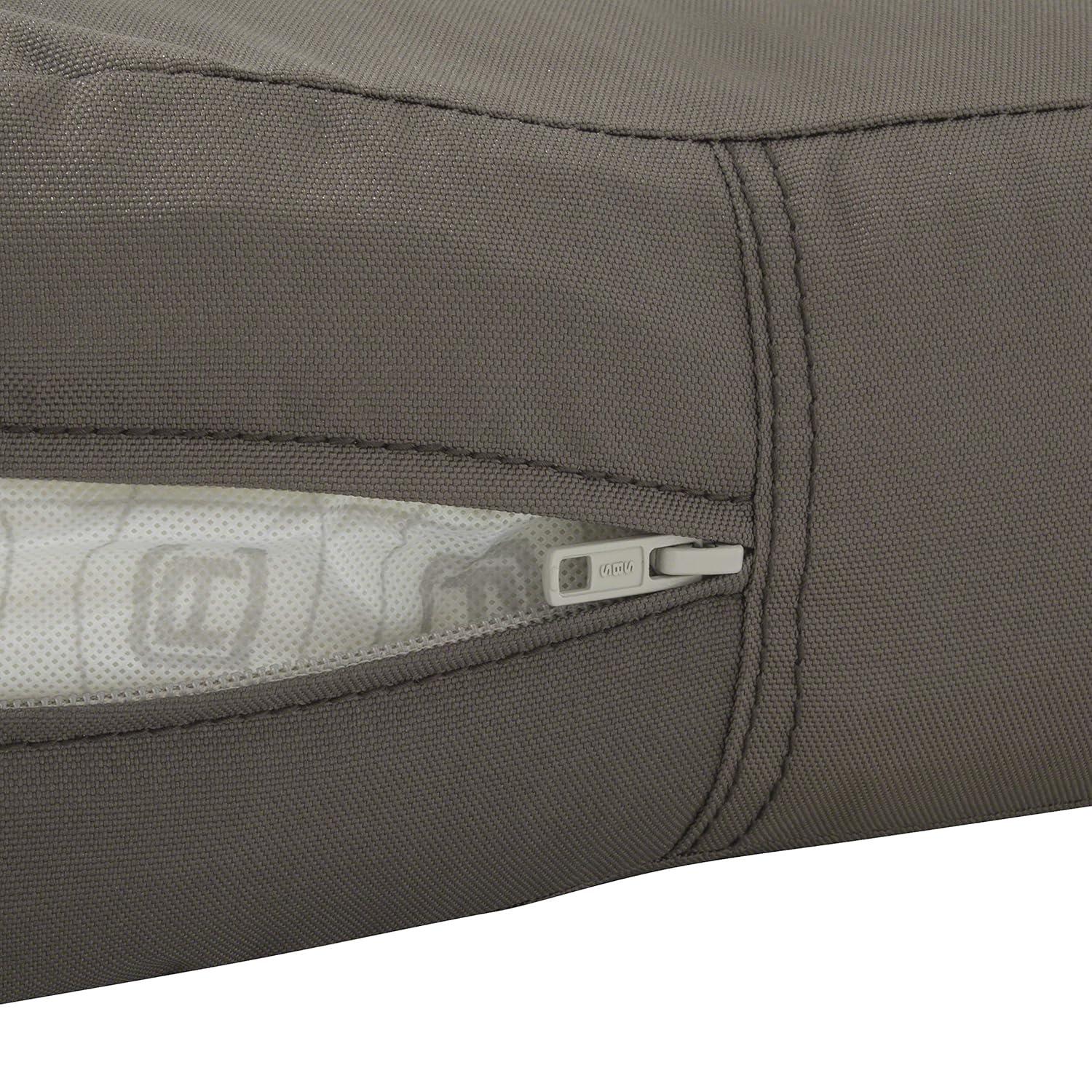 Classic Accessories Ravenna Water-Resistant Patio Lounge Chair/Loveseat Back Cushion, 21 x 20 x 4 Inch, Dark Taupe