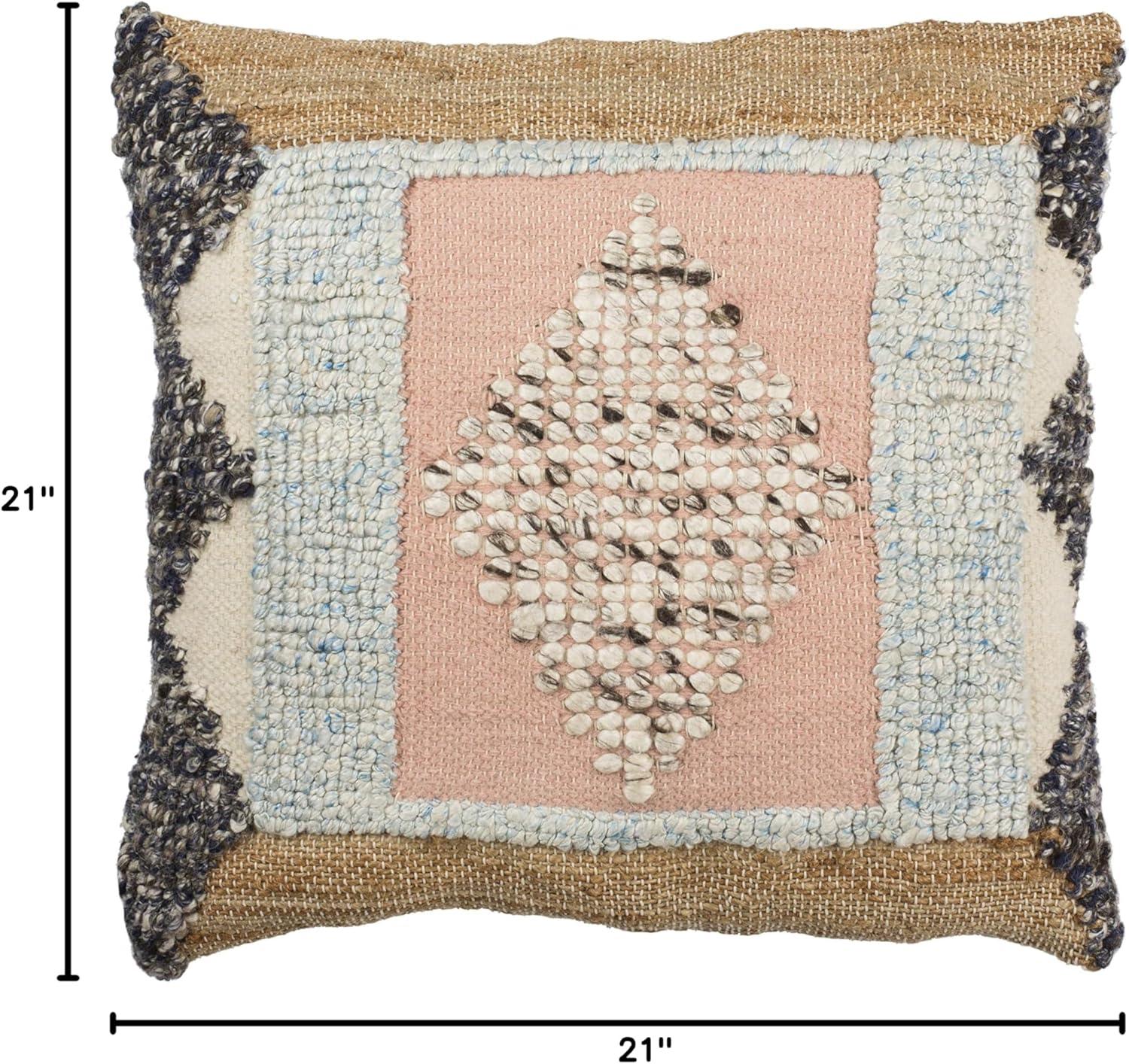 Embroidered Wool Throw Pillow