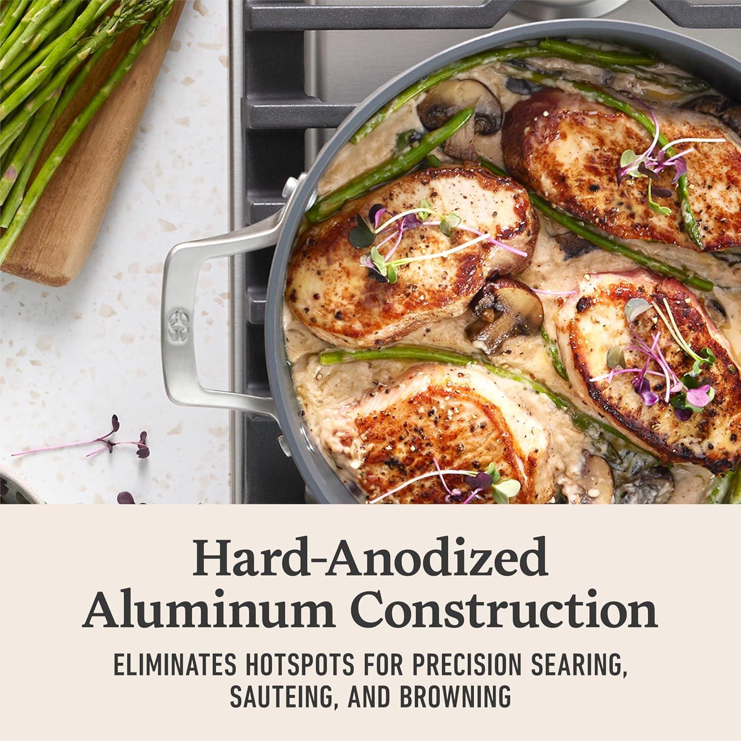 Calphalon Calphalon  Premier Ceramic Nonstick 7-Qt. Dutch Oven with Lid, Mushroom Gray