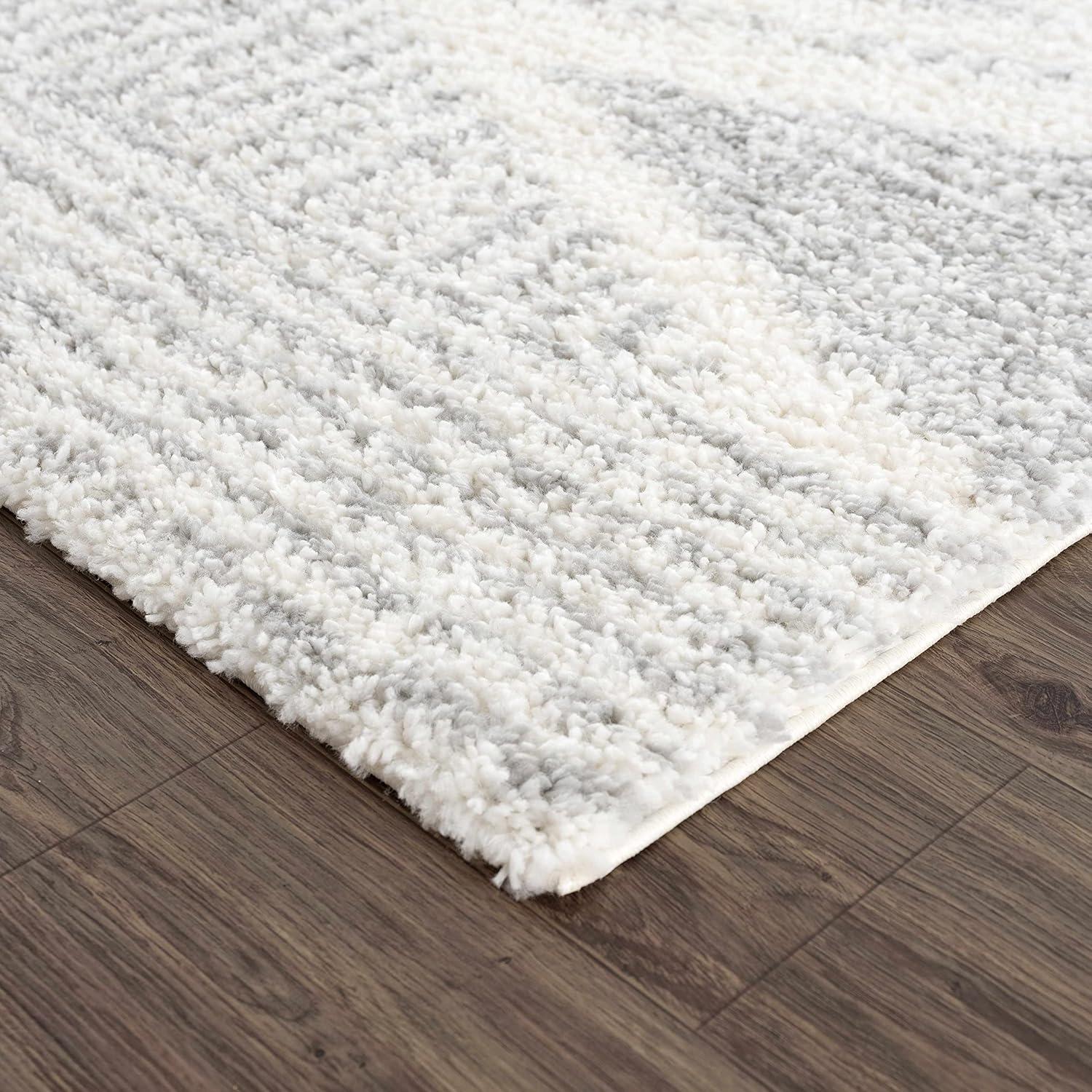 Gala Southwestern Shaggy Plush Grey/Beige/Cream Area Rug