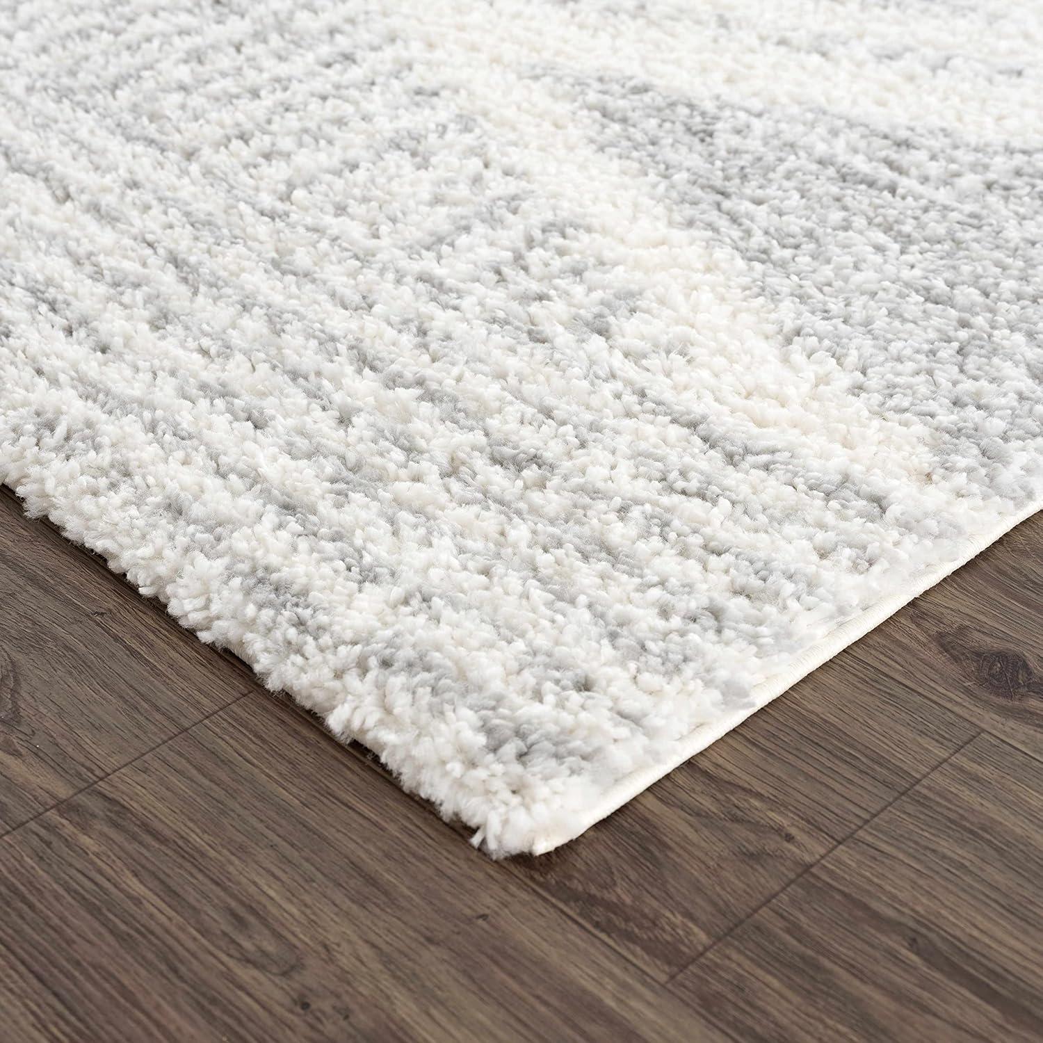 Gala Southwestern Shaggy Plush Grey/Beige/Cream Area Rug