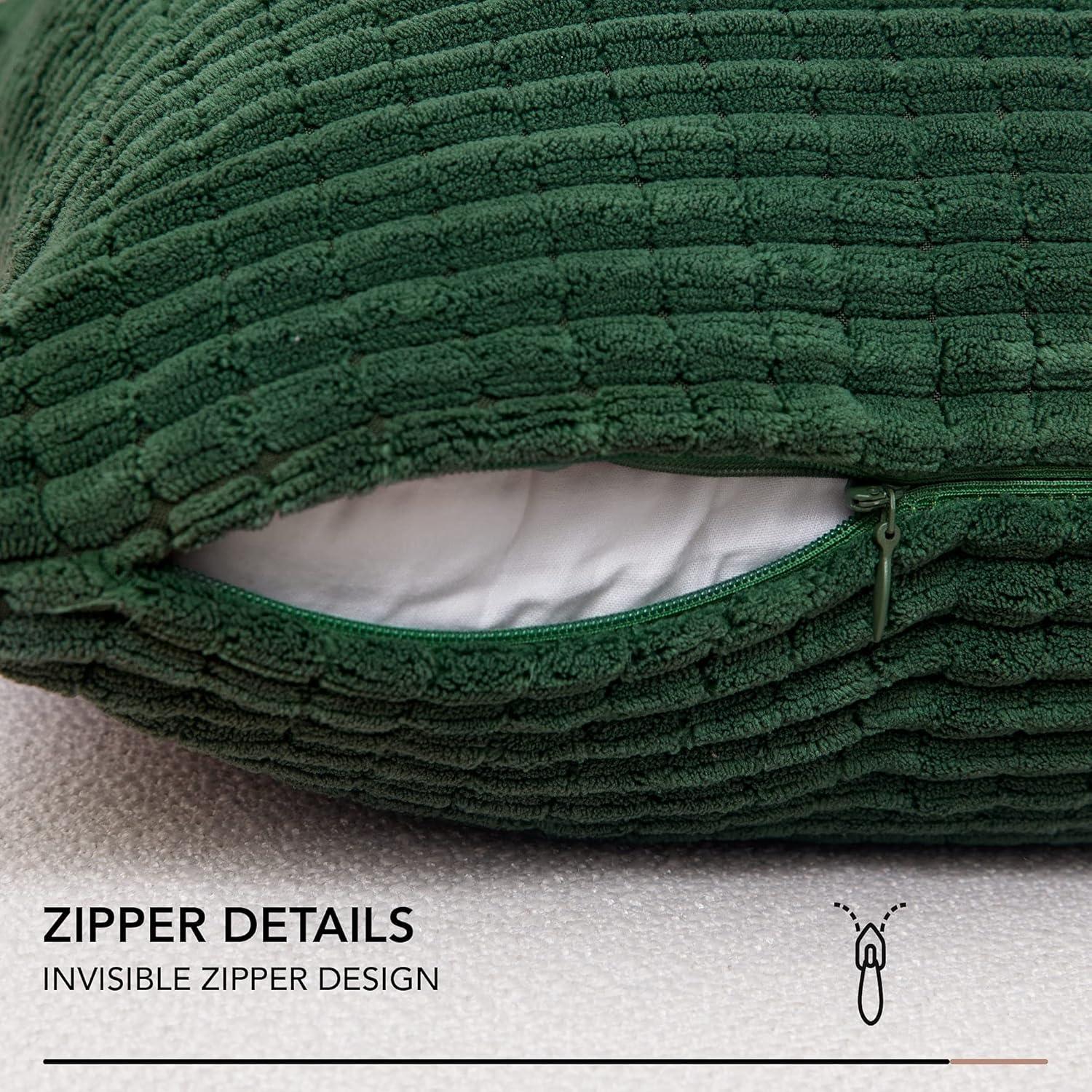 Deconovo Decorative Velvet Throw Pillow Covers, Set of 2, Soft & Elegant Cushion Covers for Sofa, Bedroom, Living Room & Home Decor, Wave/Cream White, 16x16 Inch