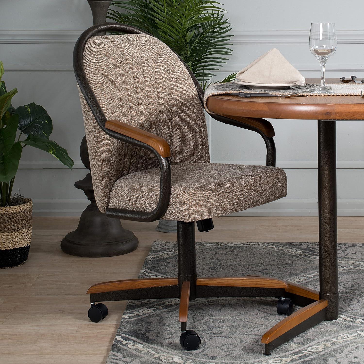 AW Furniture Casual Dining Barell Swivel and Tilt Rolling Dining Chair - 38"Hx221/2"Wx22"D - 38"Hx24"Wx22"D